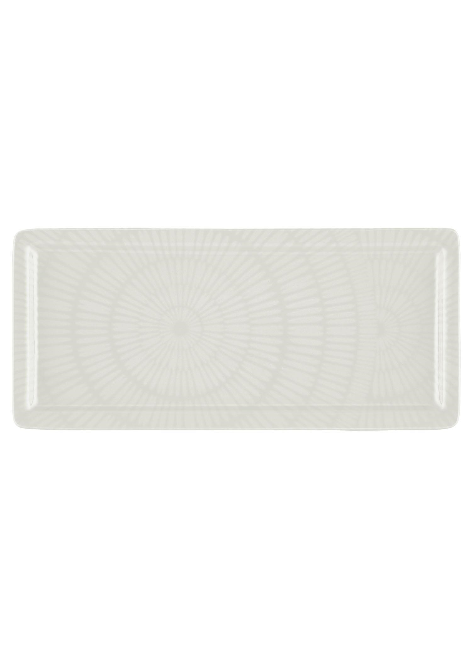 The Mia Noon Dikdörtgen Servis Tabağı Krem 35x16 cm
