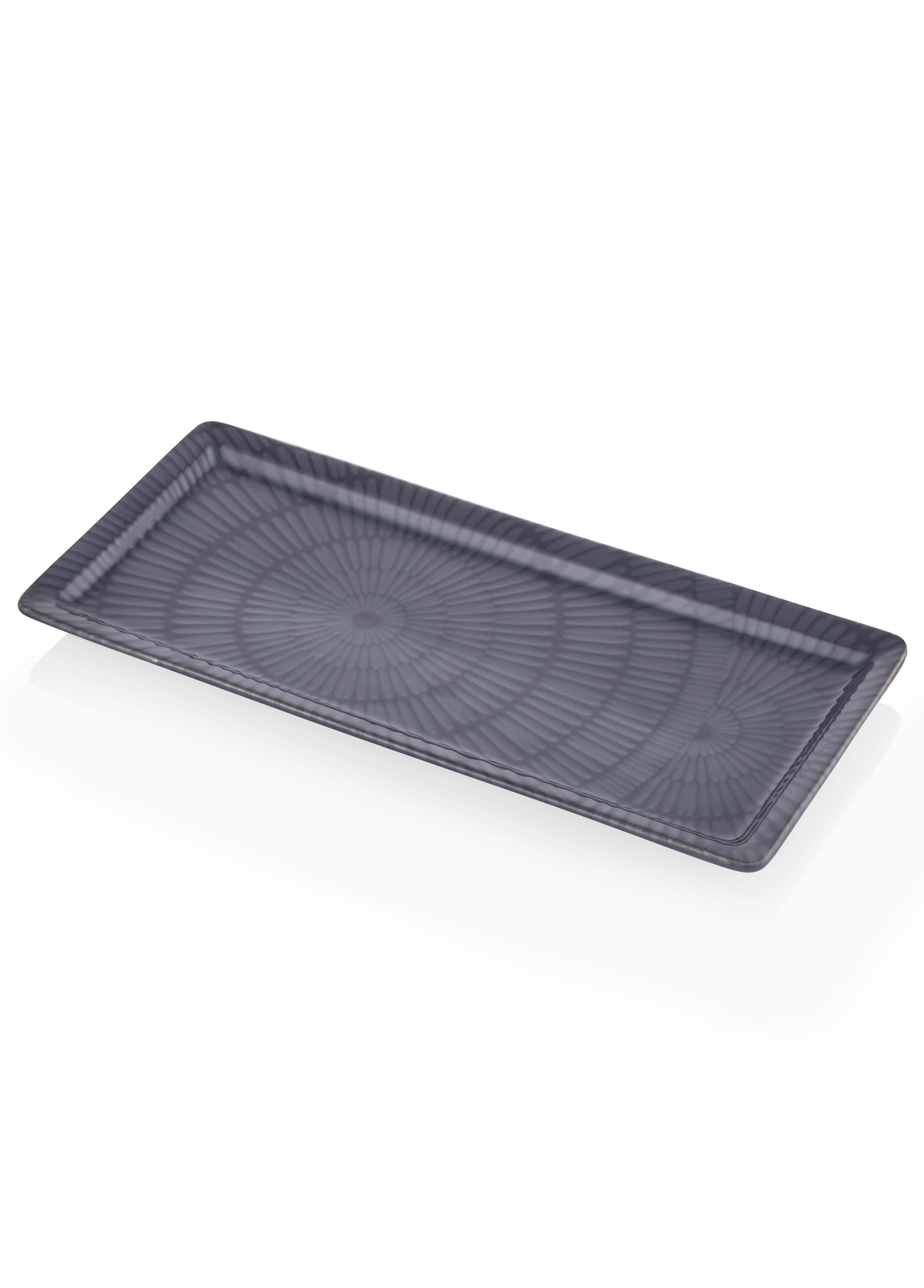 The Mia Noon Dikdörtgen Servis Tabağı Gri 35x16 cm