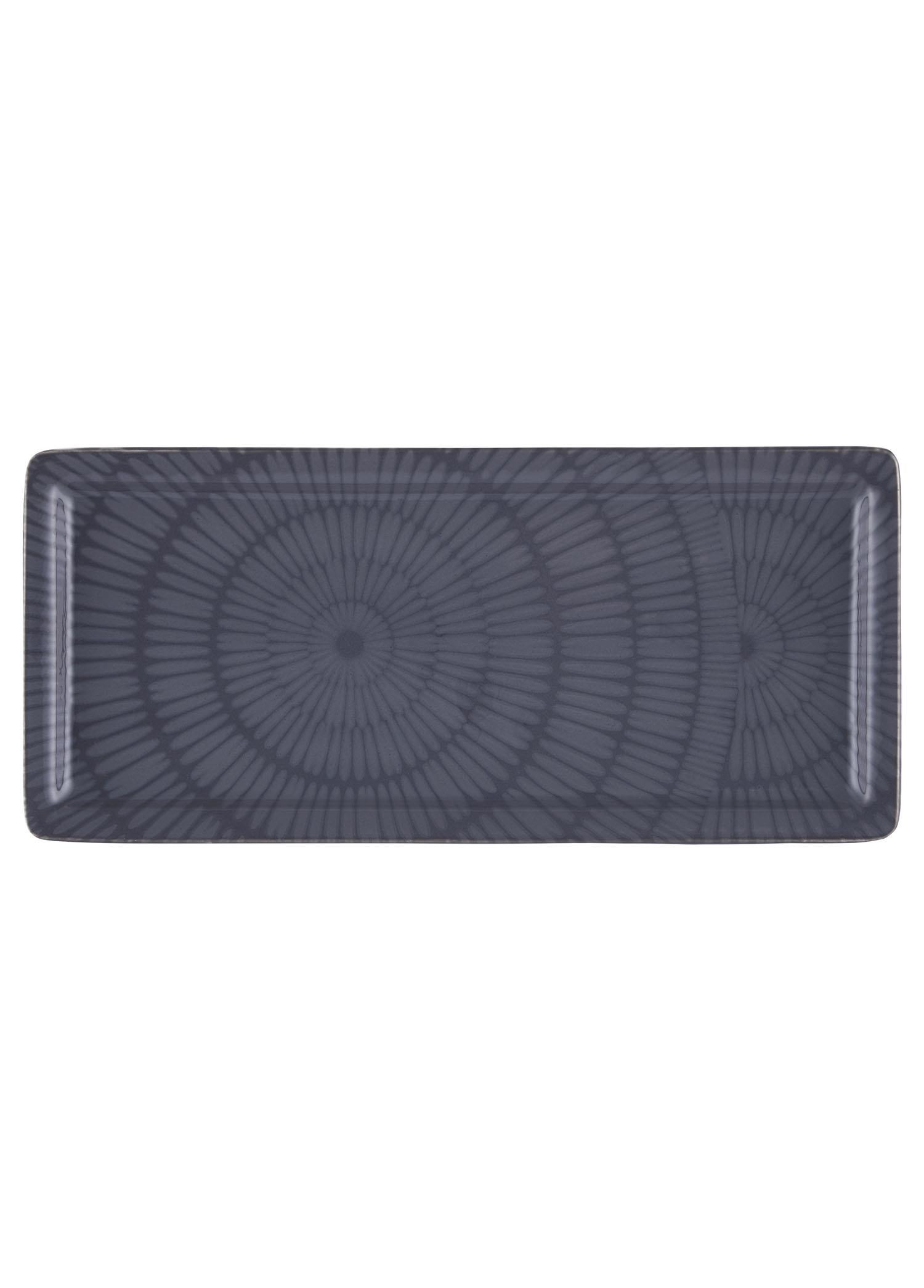 The Mia Noon Dikdörtgen Servis Tabağı Gri 35x16 cm