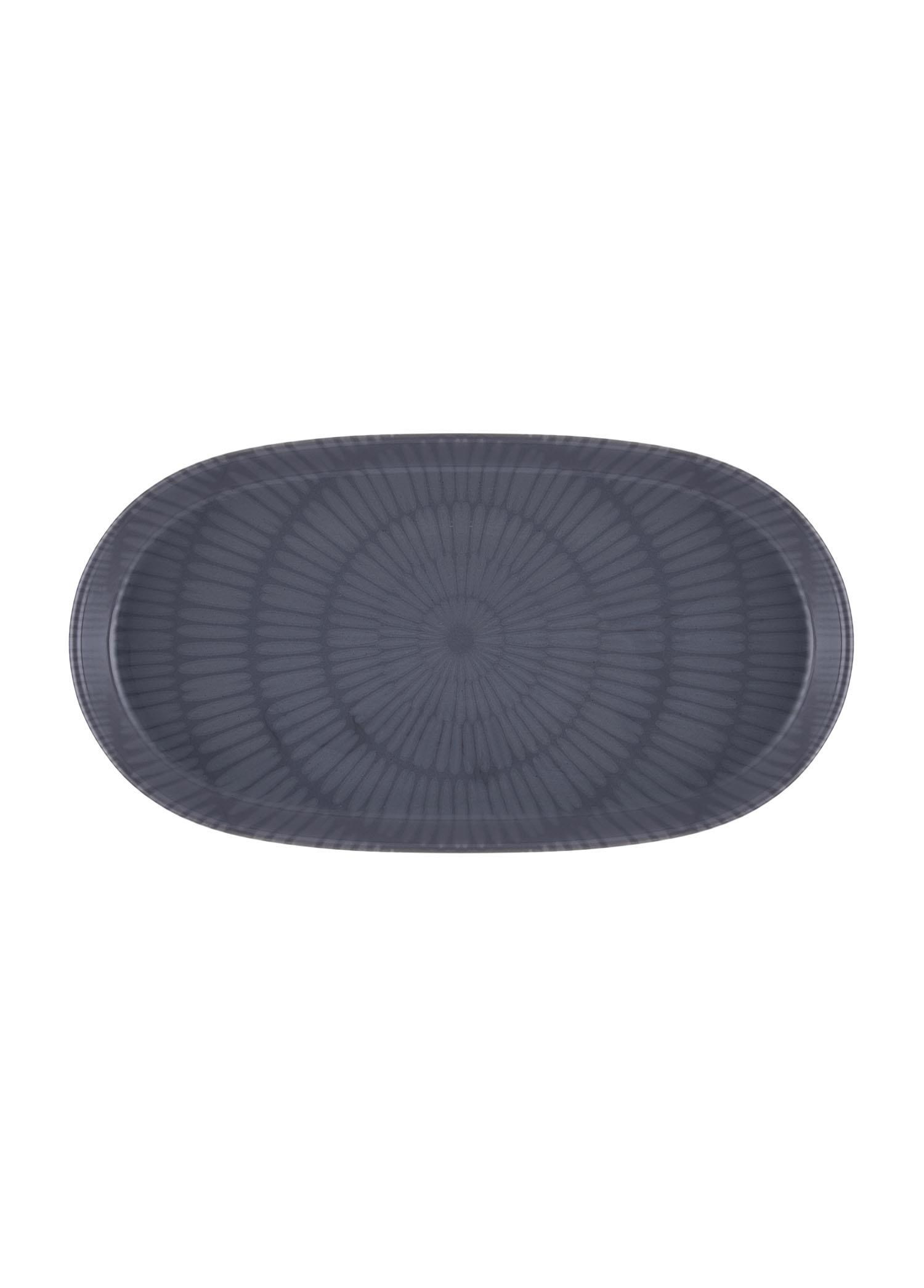 The Mia Noon Oval Servis Tabağı 2li Gri 29 cm