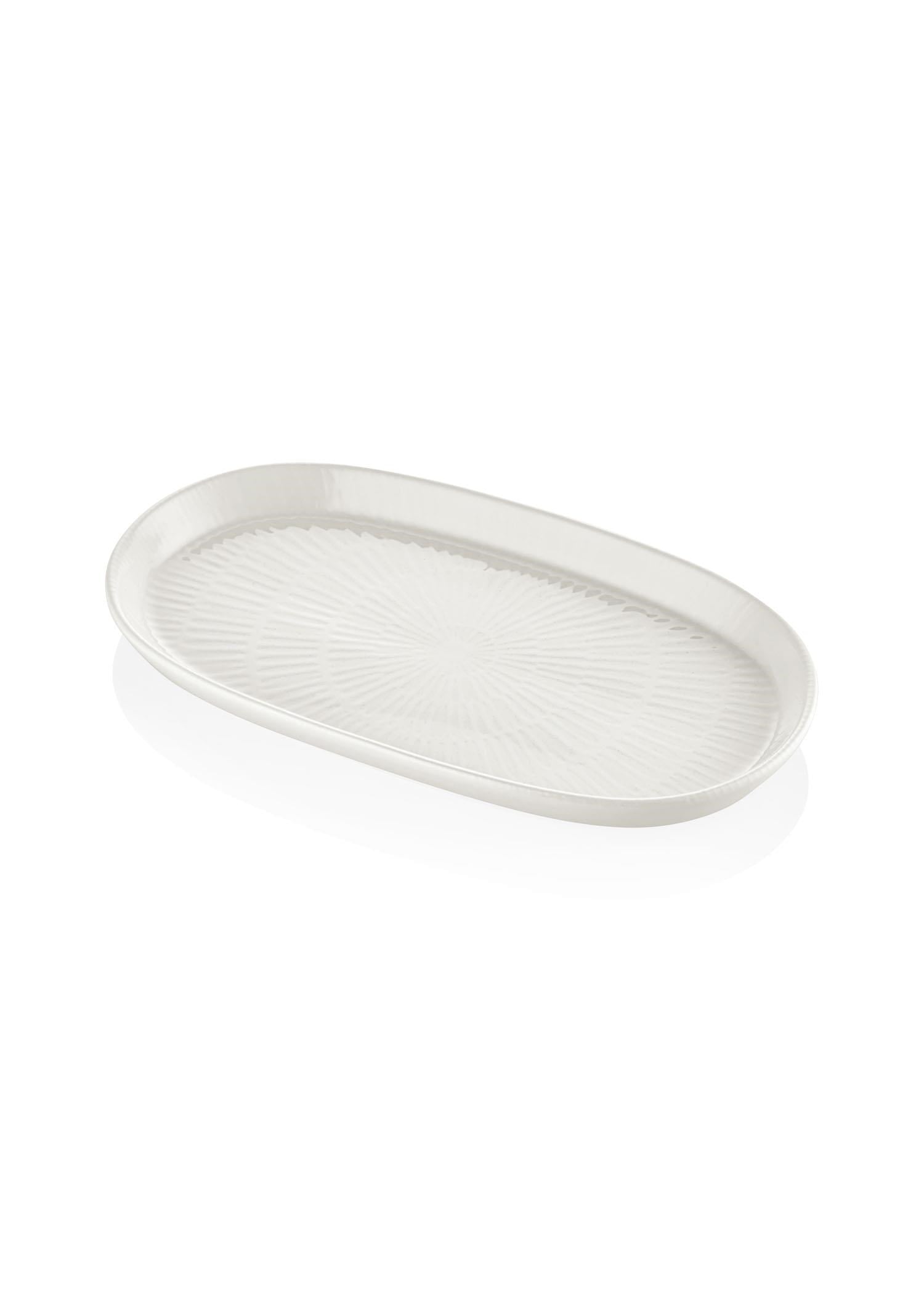 The Mia Noon Oval Servis Tabağı 2li Set Krem 29 cm