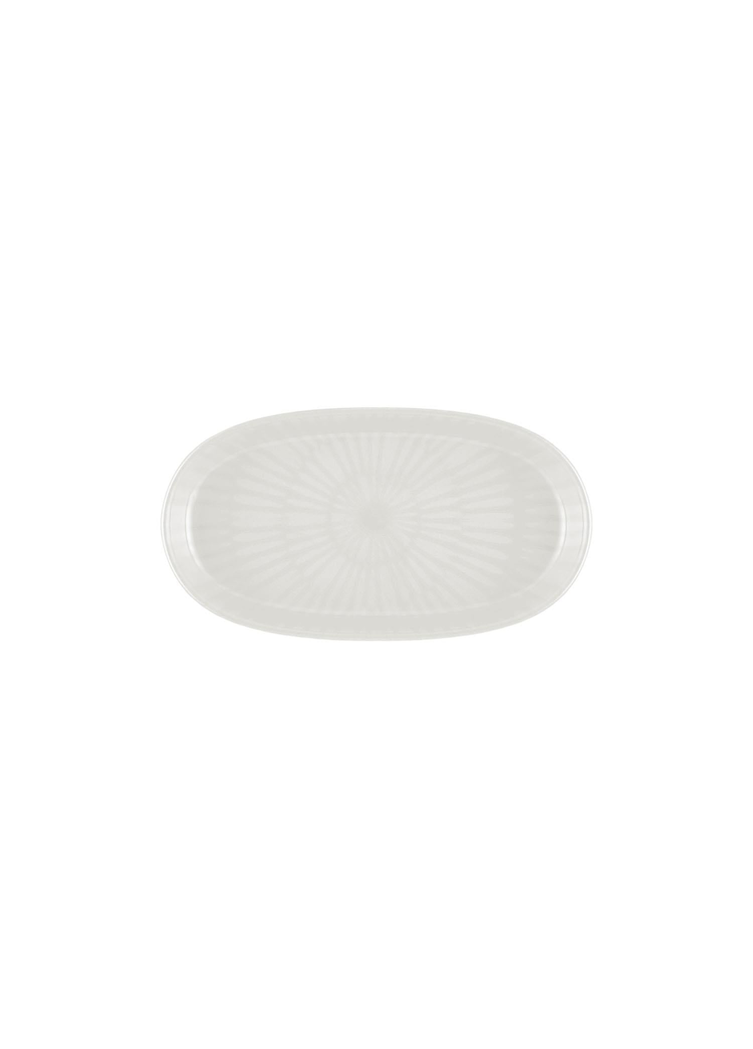 The Mia Noon Oval Servis Tabağı 2li Krem 17 cm