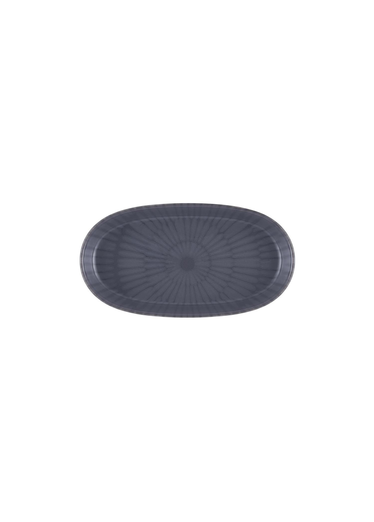 The Mia Noon Oval Servis Tabağı 2li Set Gri 17 cm