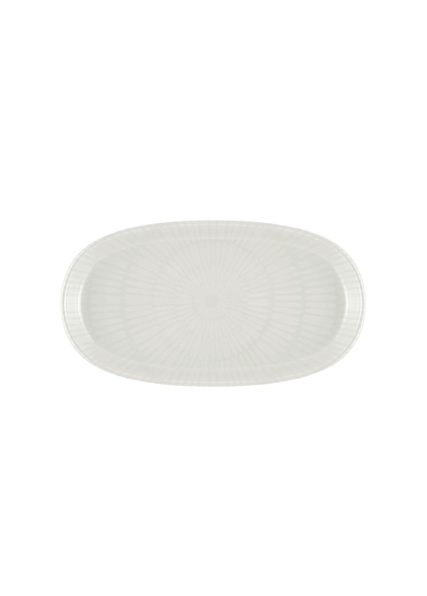 The Mia Noon Oval Servis Tabağı 2li Set Krem 26 cm