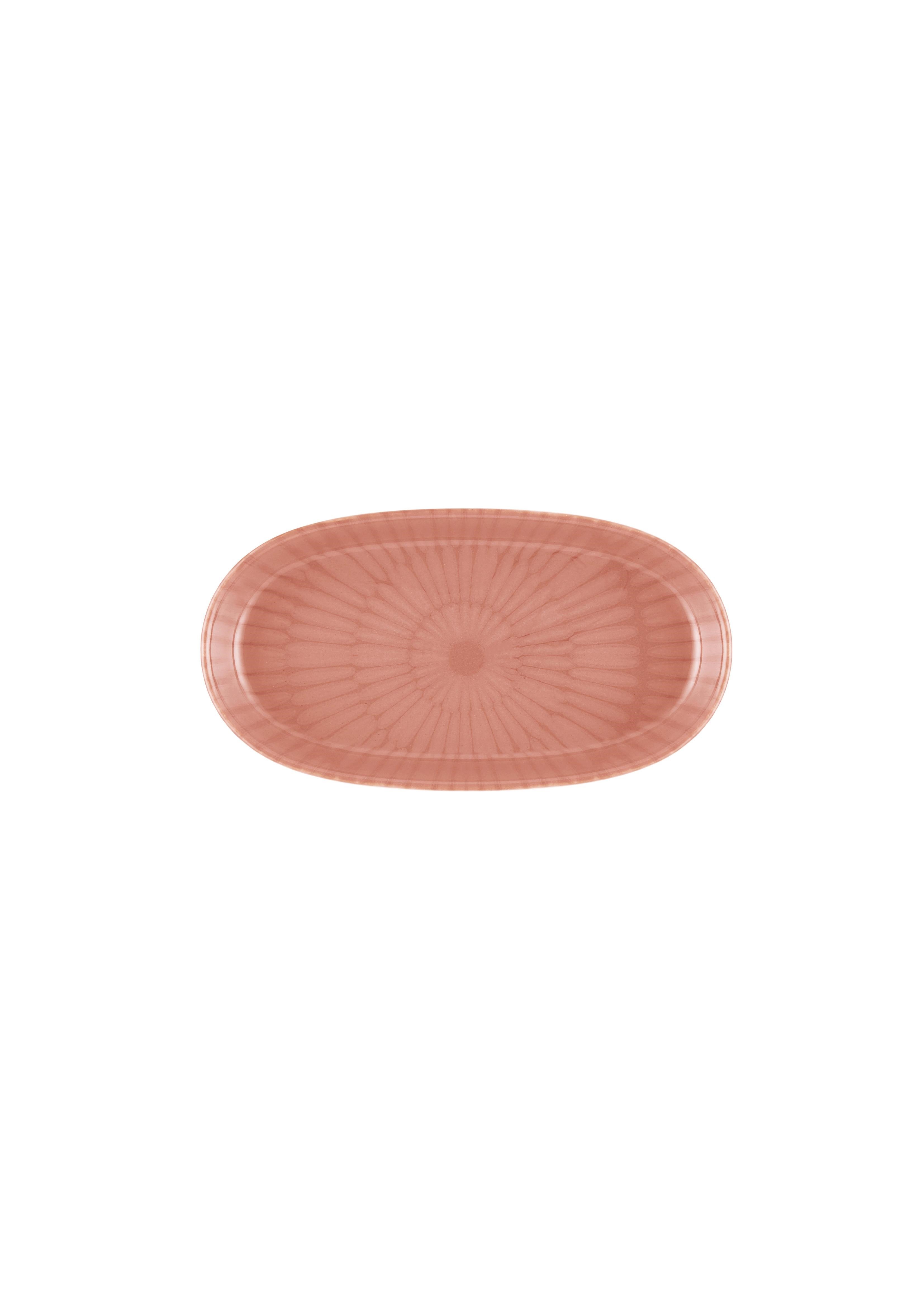 The Mia Noon Oval Servis Tabağı 2li Somon 17 cm