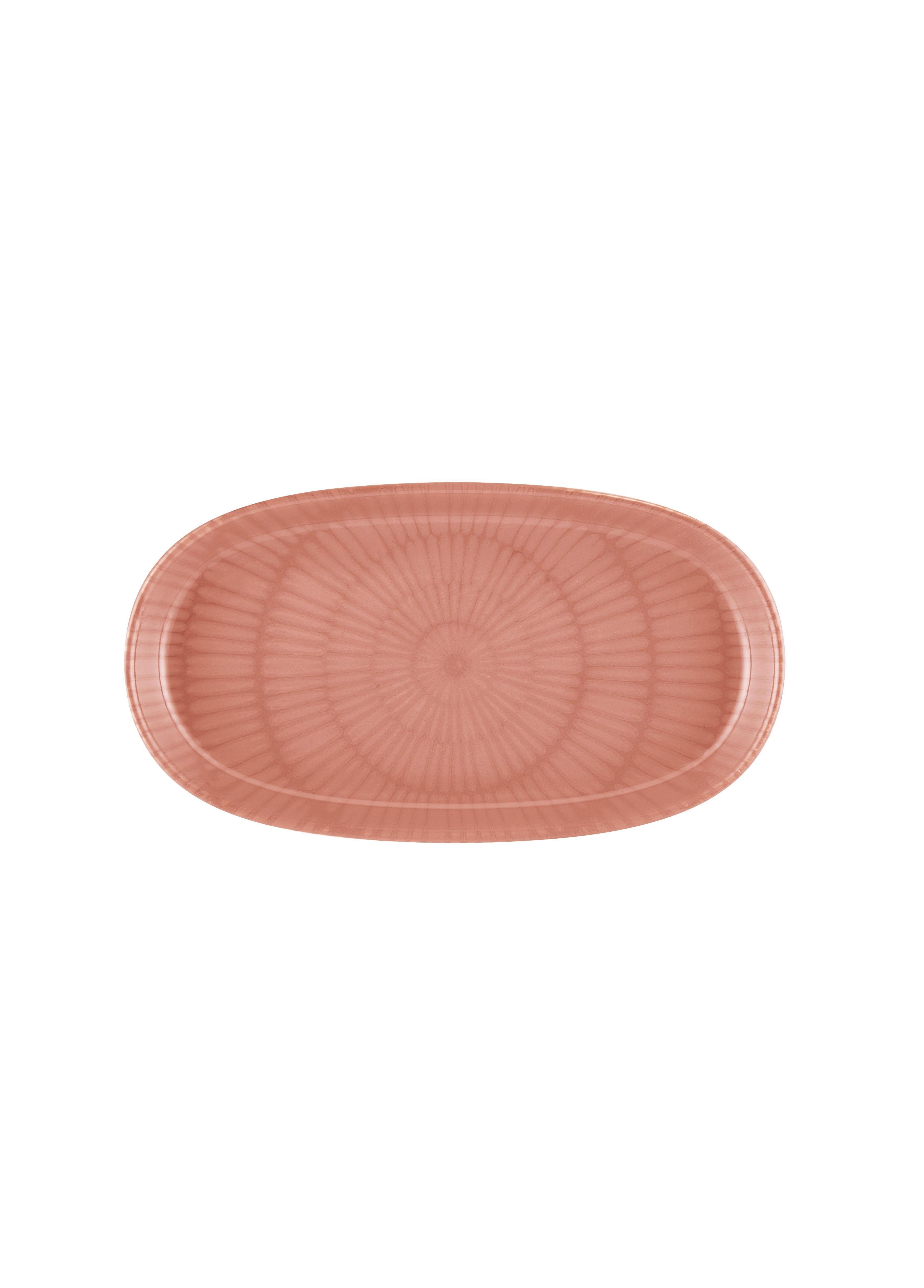The Mia Noon Oval Servis Tabağı 2li Set Somon 26 cm