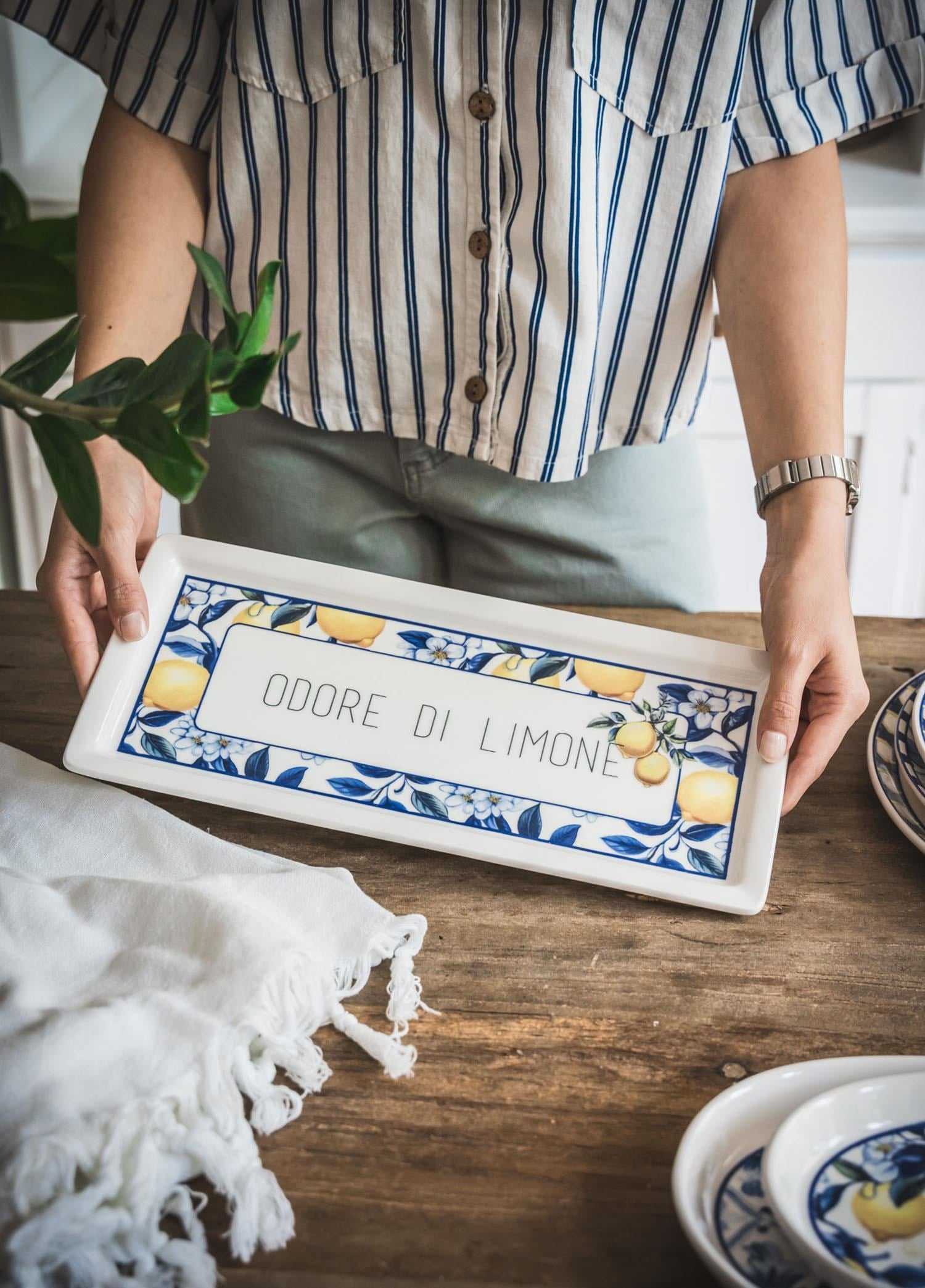 The Mia Odore Di Limone Dikdörtgen Servis Tabağı 35x16 cm