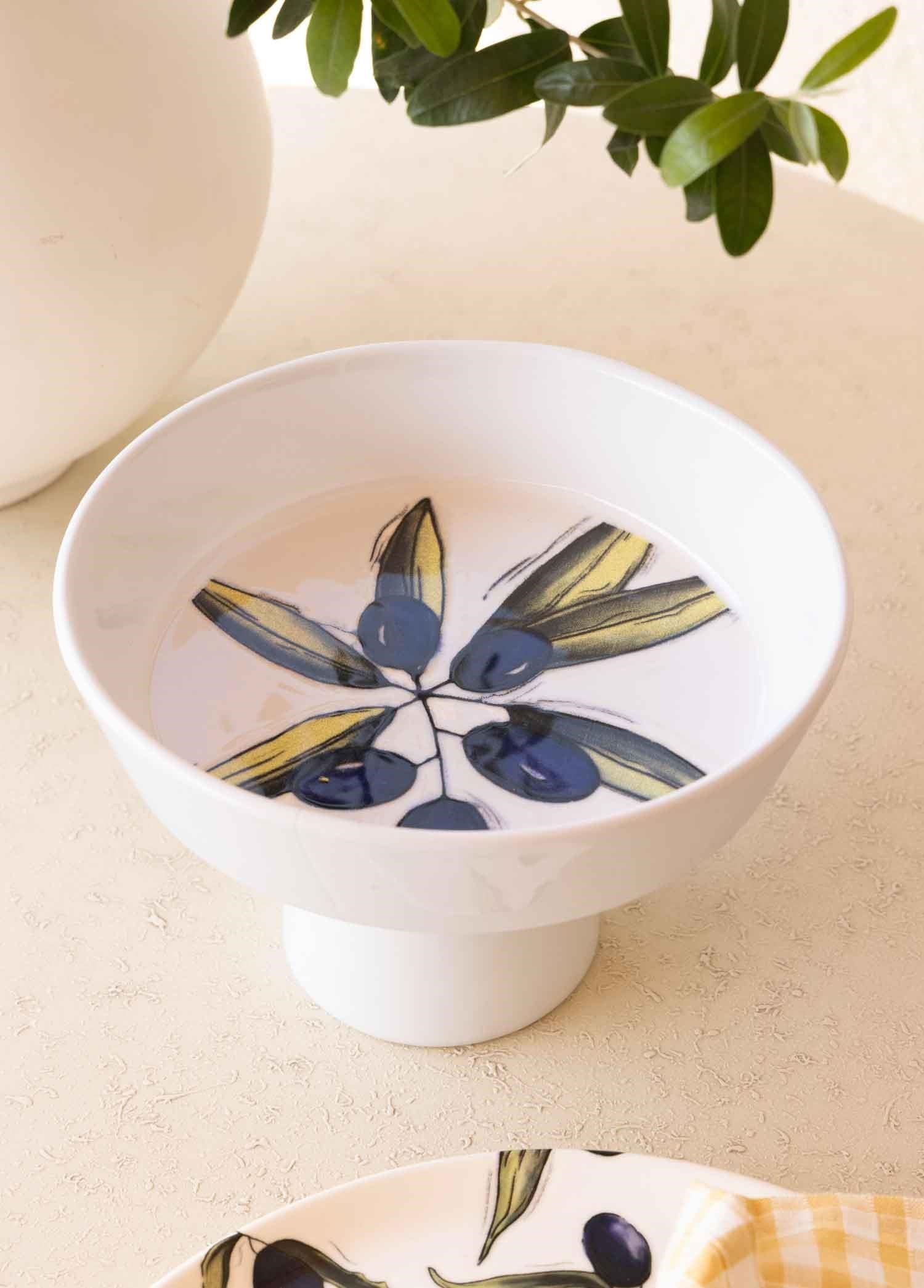 The Mia Olivos Ayaklı Meyvelik 23x14 cm
