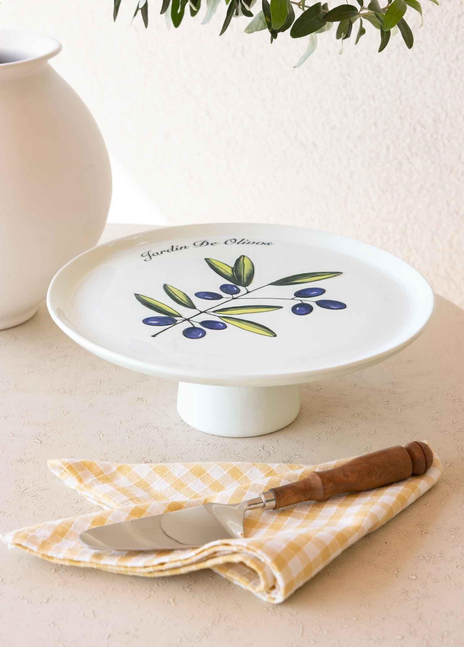The Mia Olivos Ayaklı Servis Tabağı 10x30 cm