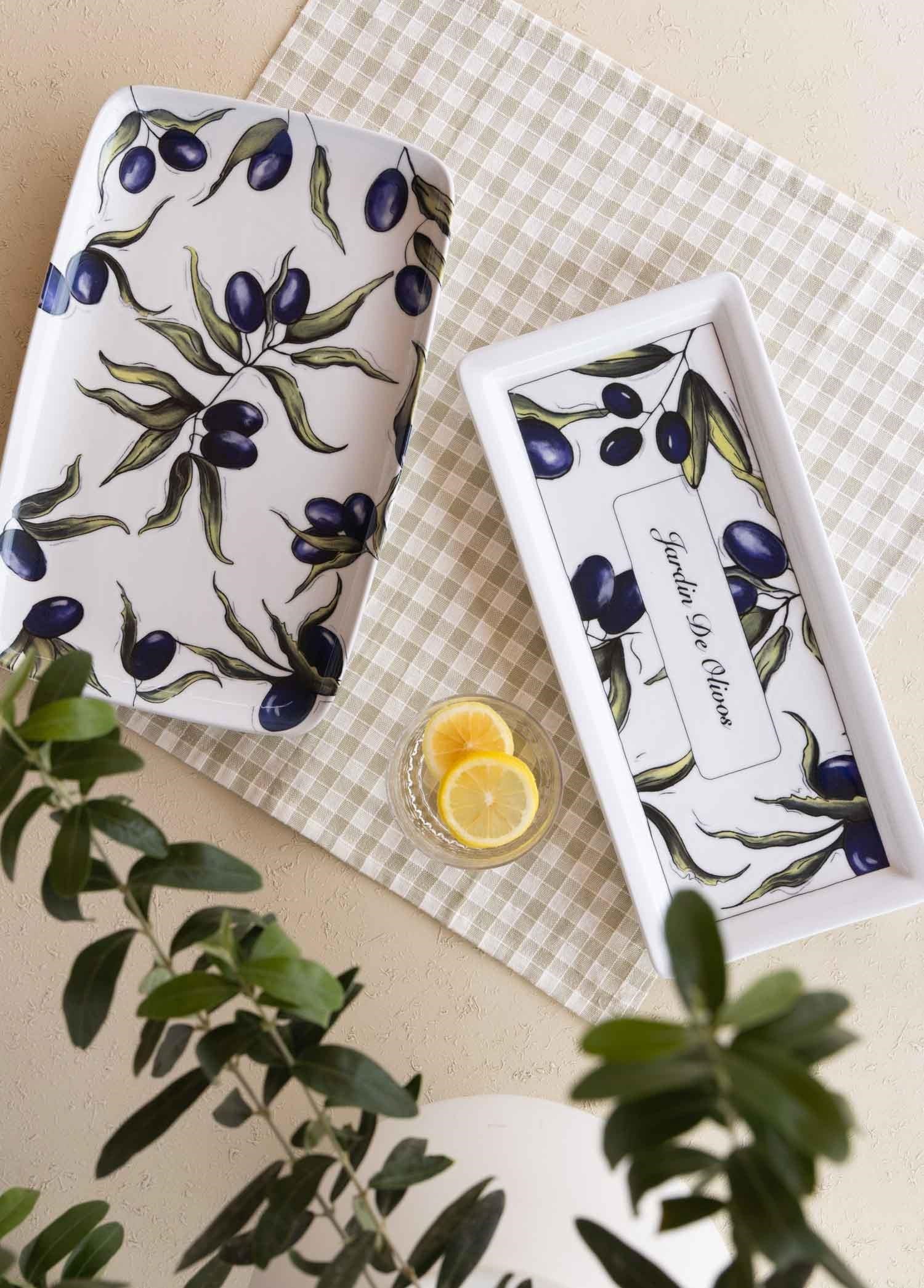 The Mia Olivos Dikdörtgen Servis Tabağı 31x20 cm OVS0016