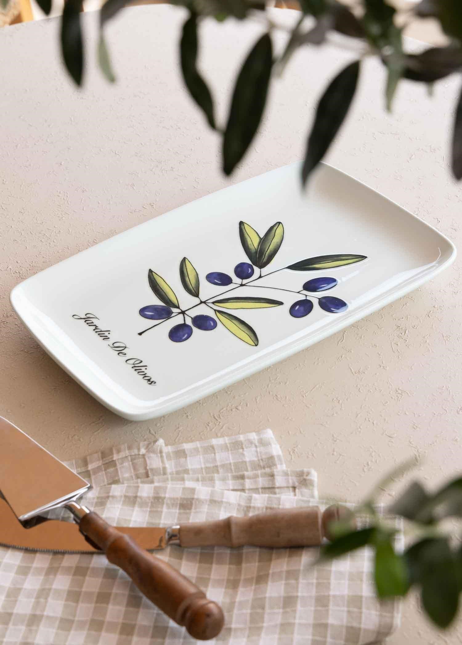 The Mia Olivos Dikdörtgen Servis Tabağı 31x20 cm OVS0015