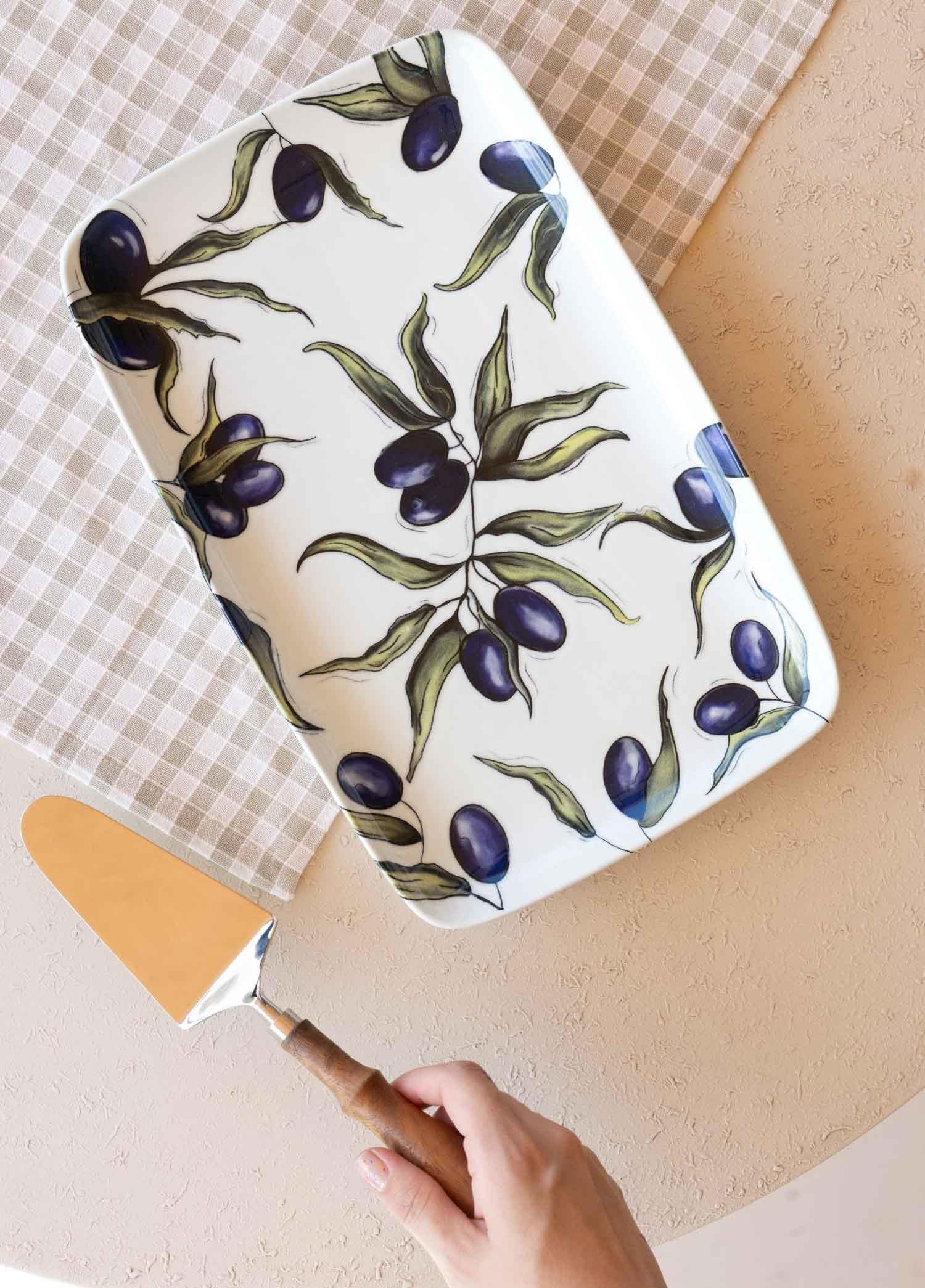 The Mia Olivos Dikdörtgen Servis Tabağı 31x20 cm OVS0016