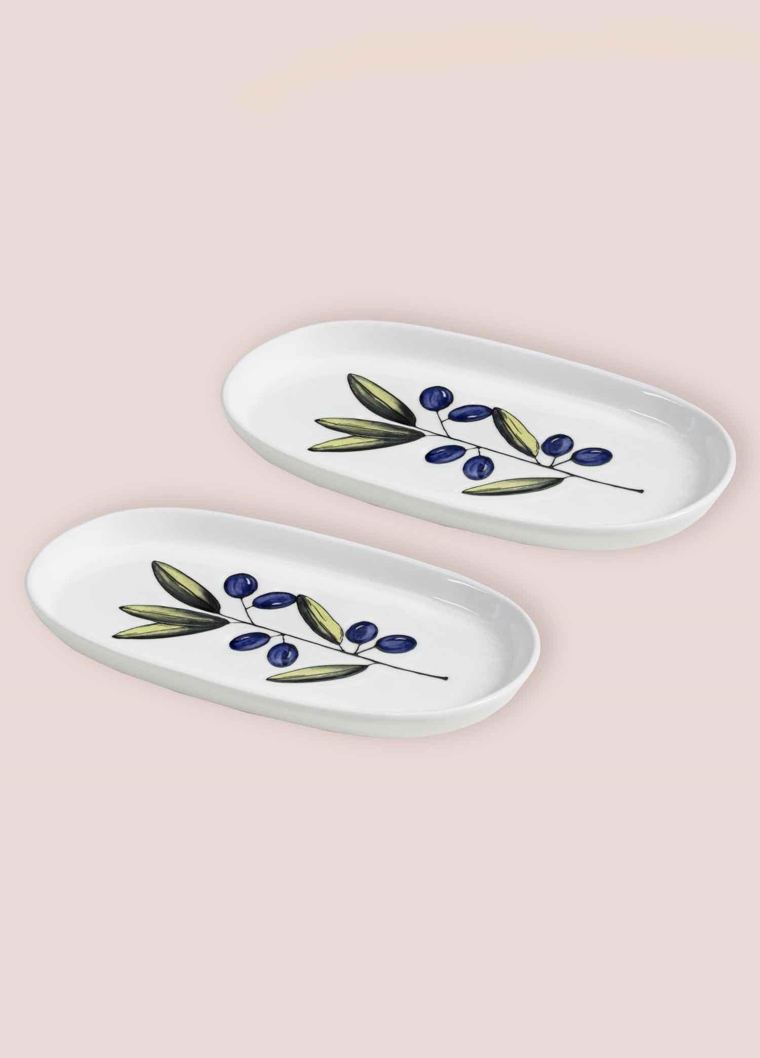 The Mia Olivos Oval Servis Tabağı 2li Set 29 cm