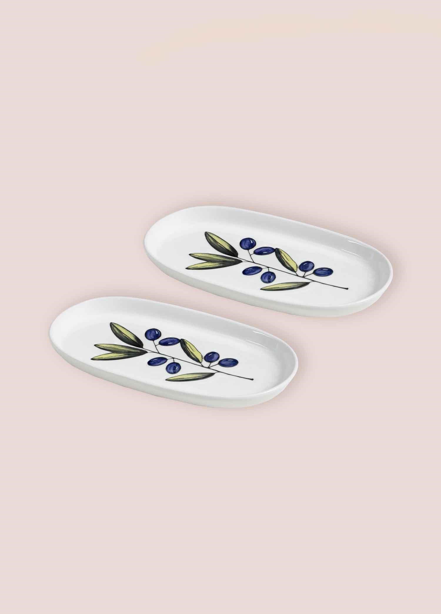 The Mia Olivos Oval Servis Tabağı 2li 23 cm