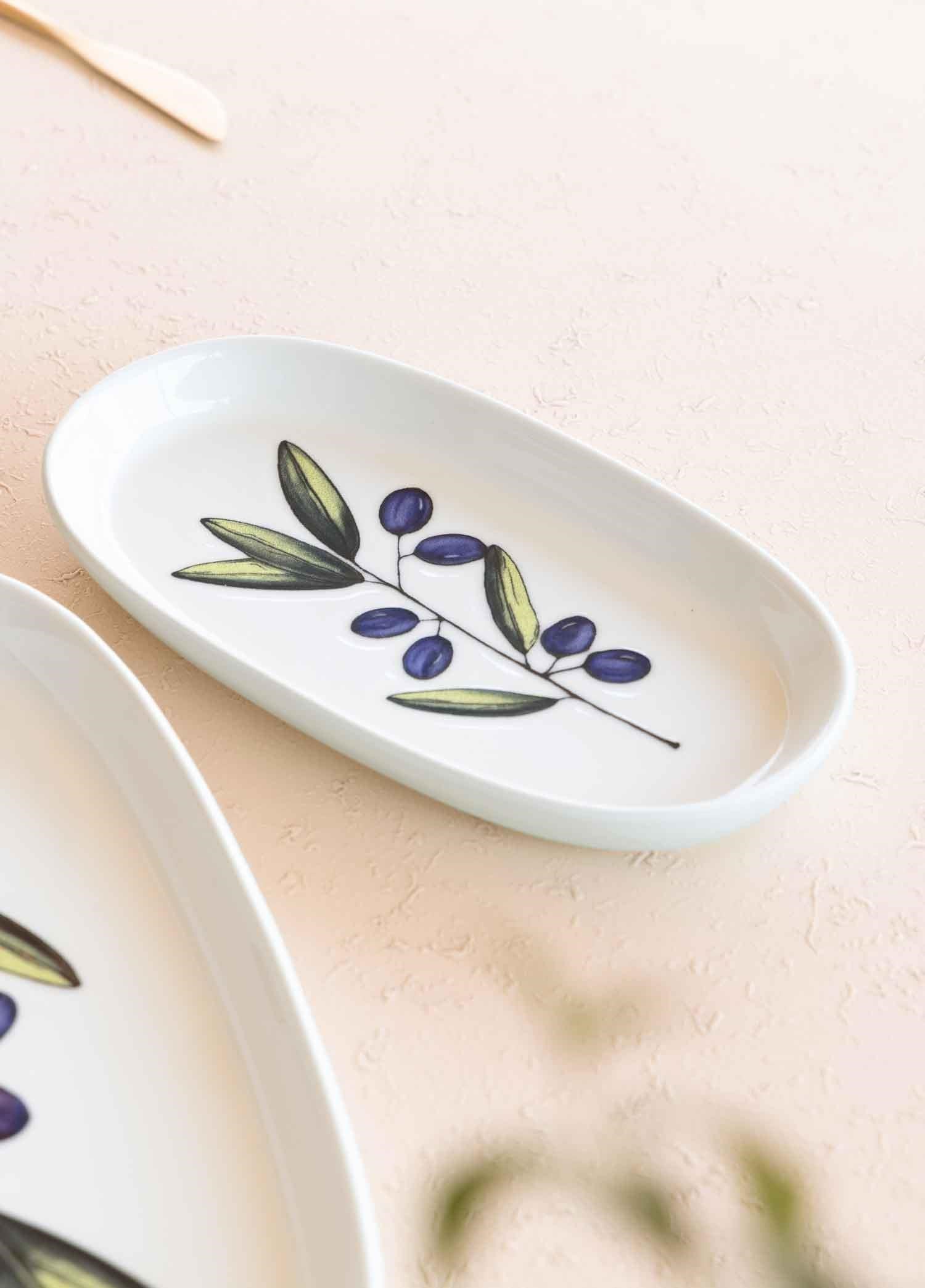 The Mia Olivos Oval Servis Tabağı 2li 23 cm
