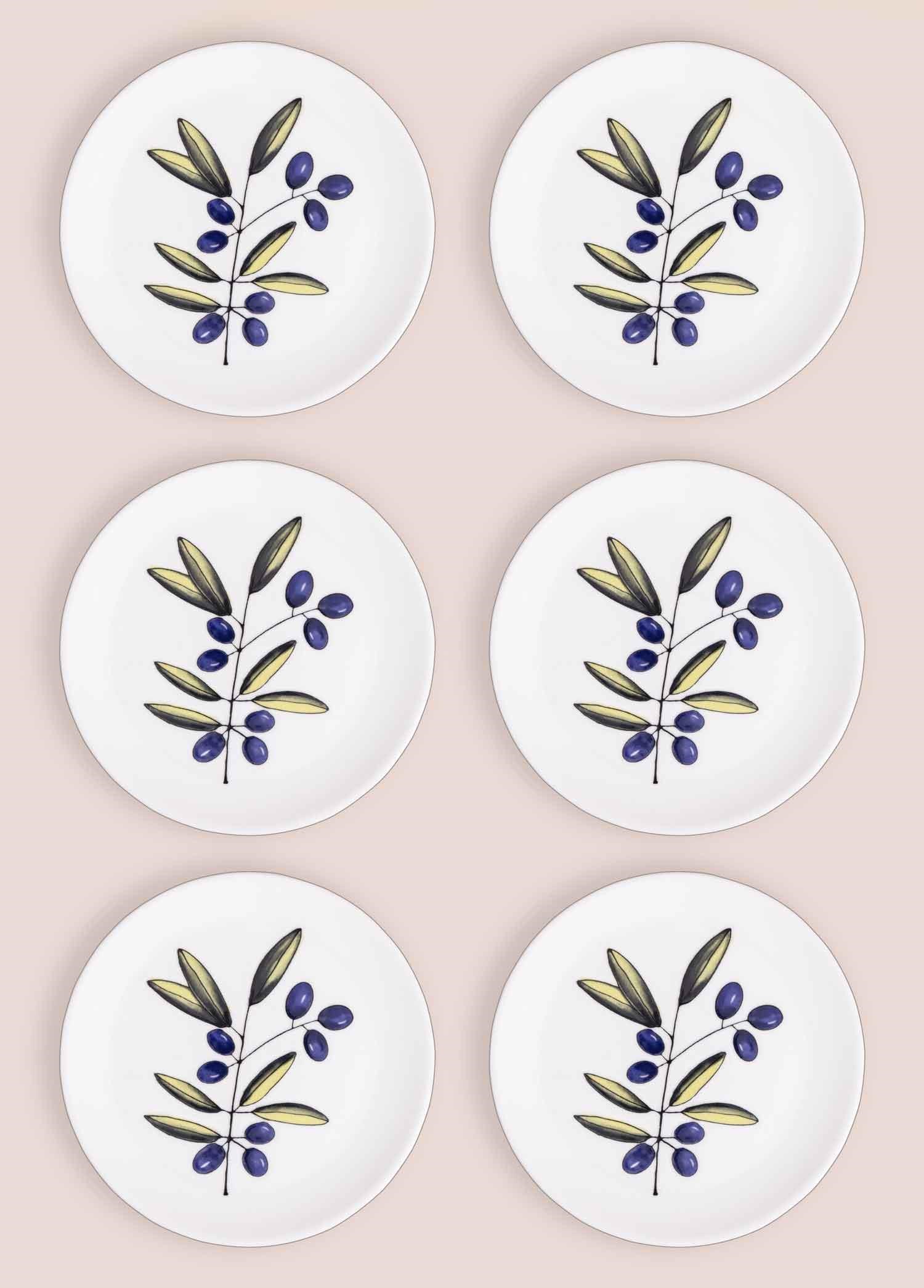 The Mia Olivos Servis Tabağı 6lı Set 26 cm OVS0003