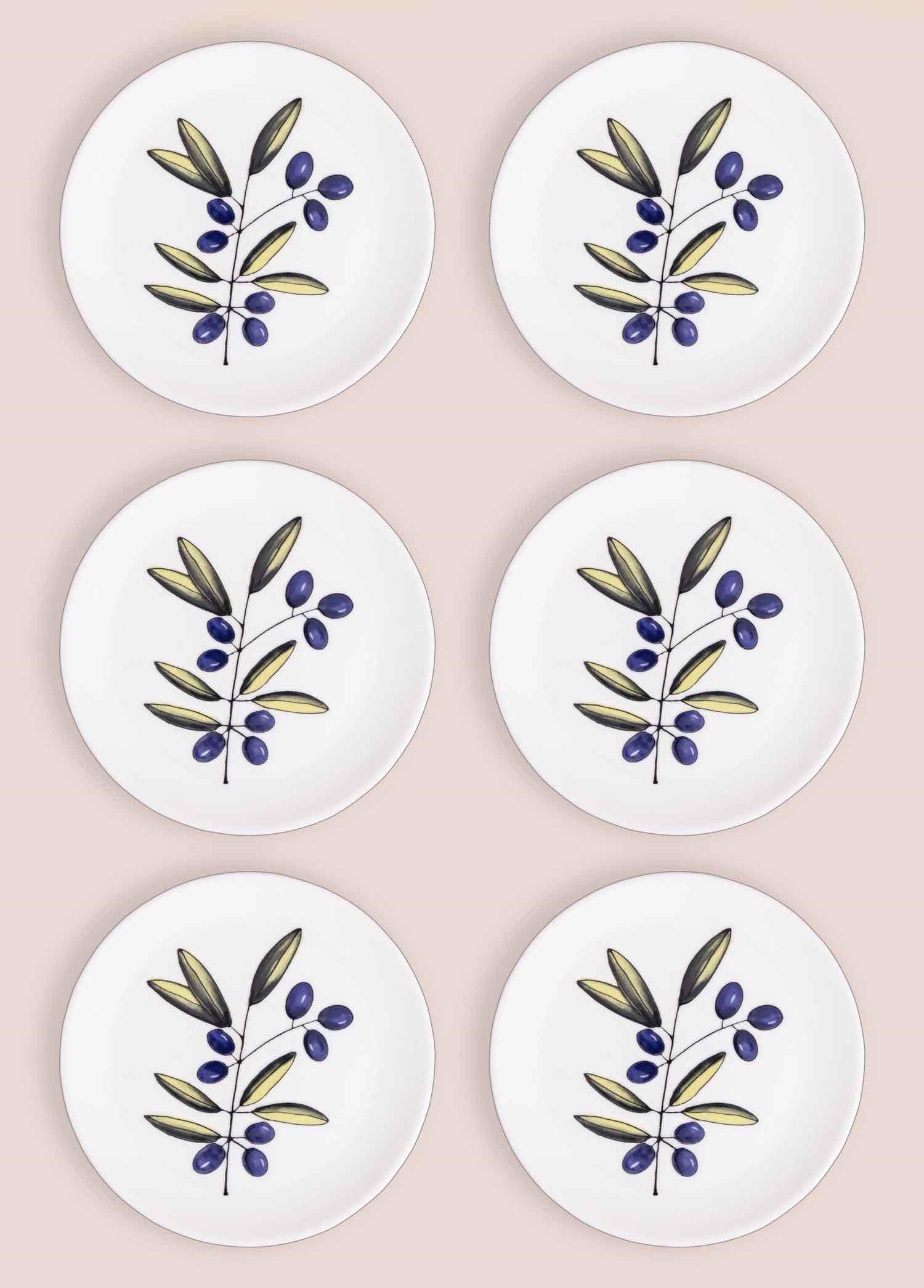 The Mia Olivos Servis Tabağı 6lı Set 26 cm OVS0003