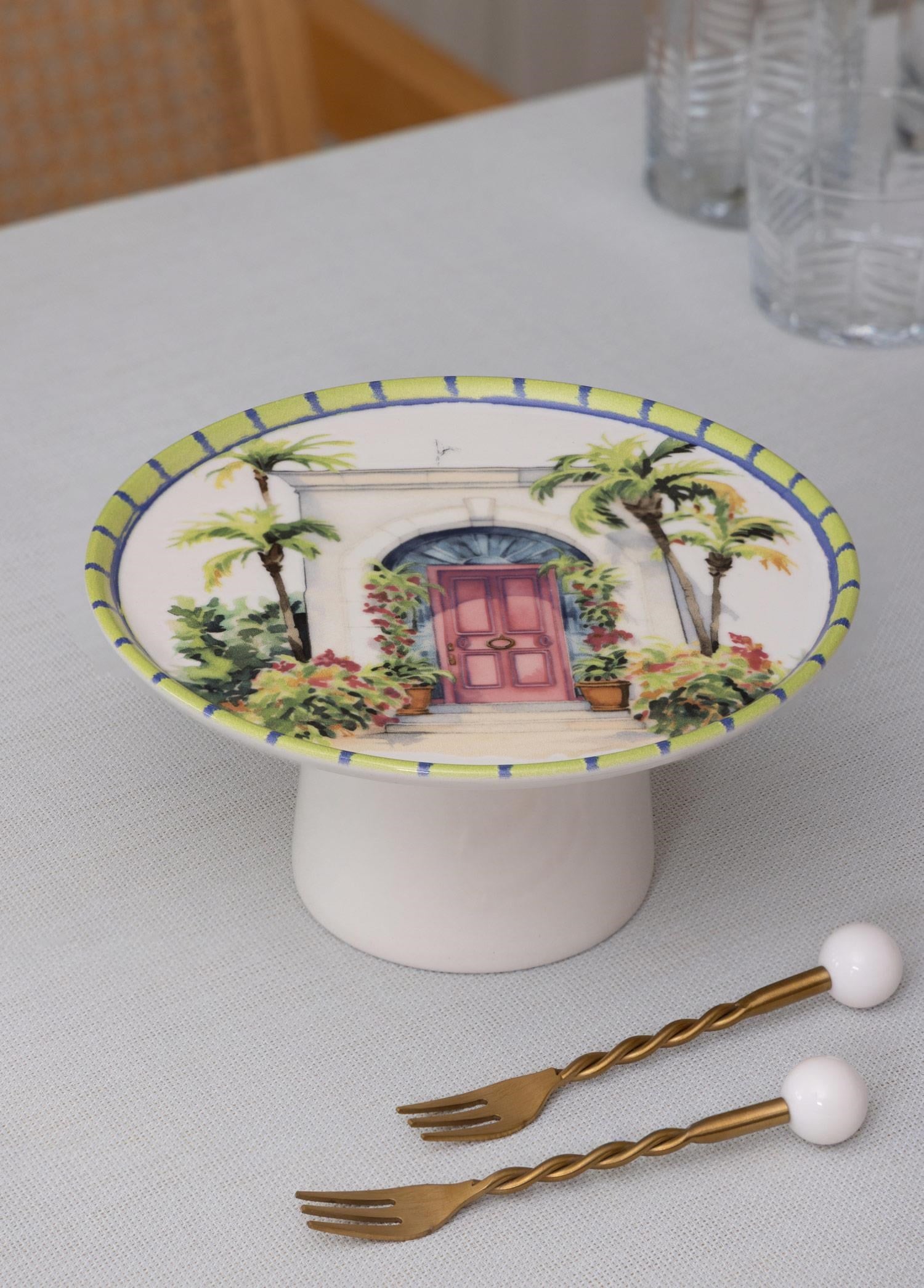 The Mia Palma Ayaklı Servis Tabağı 10x19 cm