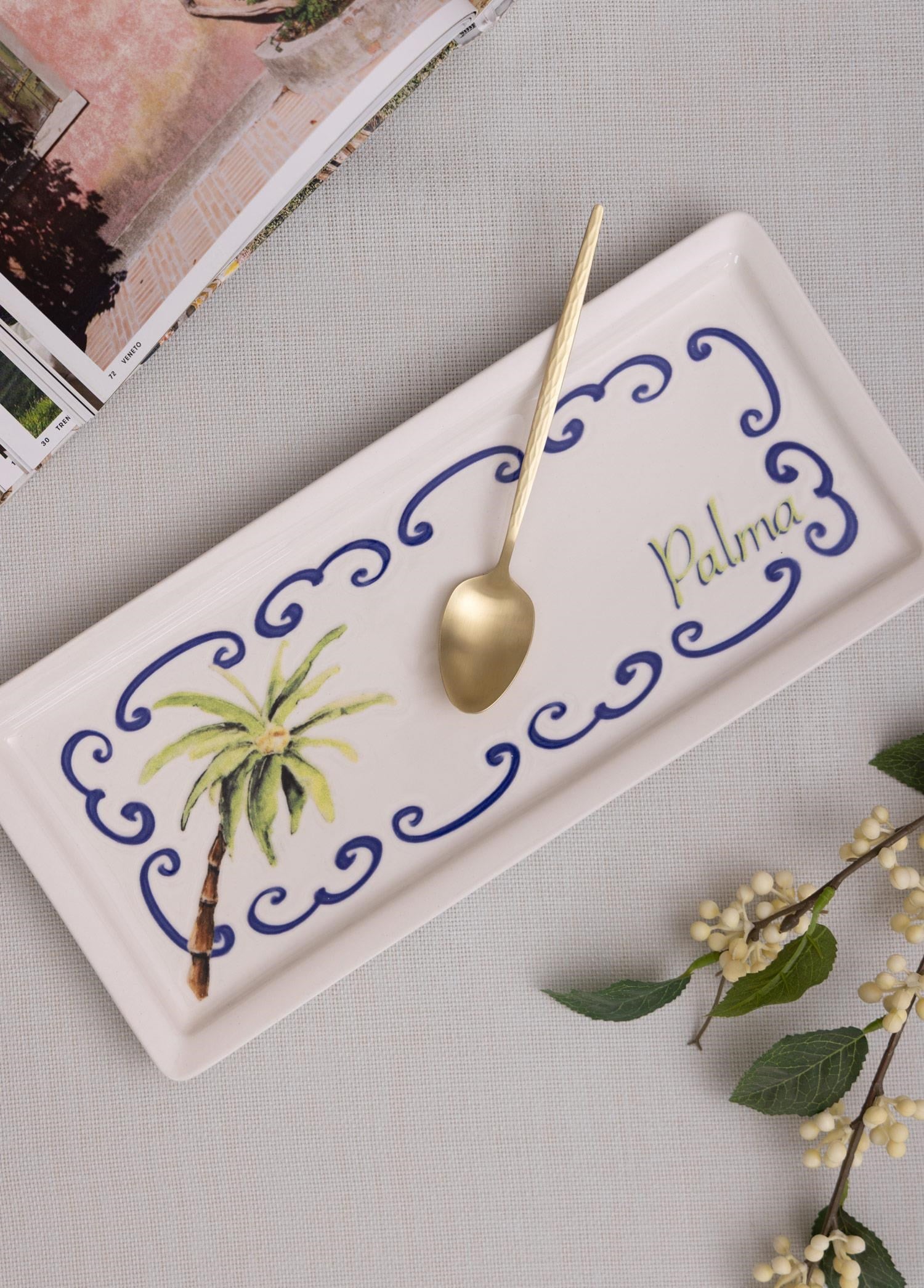 The Mia Palma Dikdörtgen Servis Tabağı 35x16 cm
