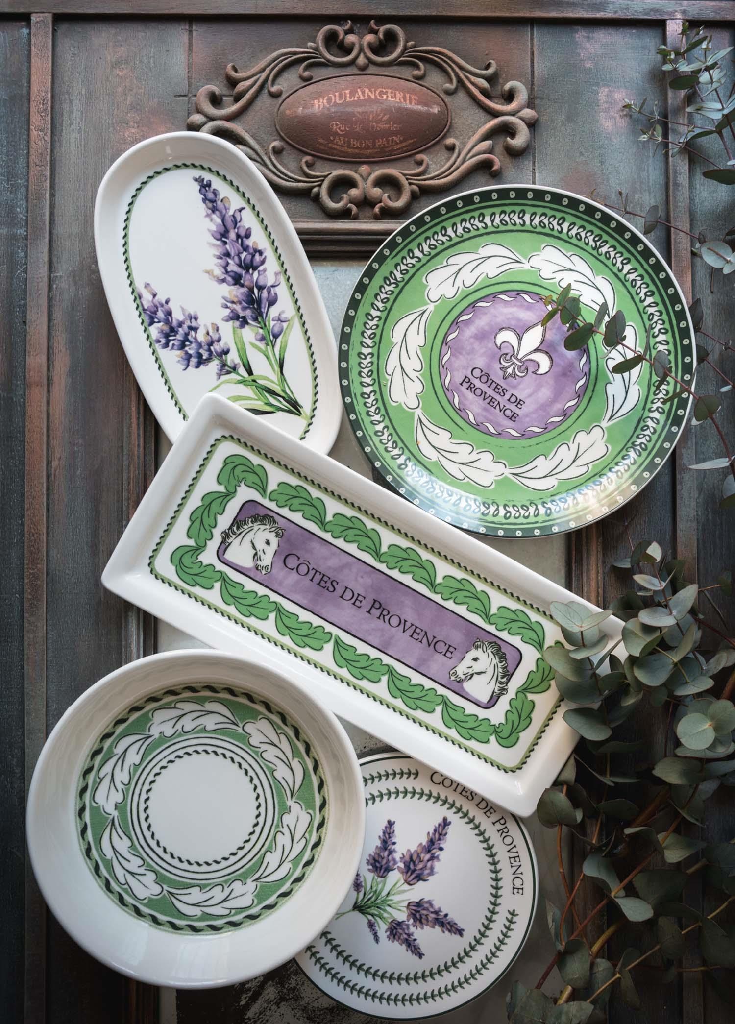The Mia Provence Lavanta Oval Servis Tabağı 2li Set 23 cm