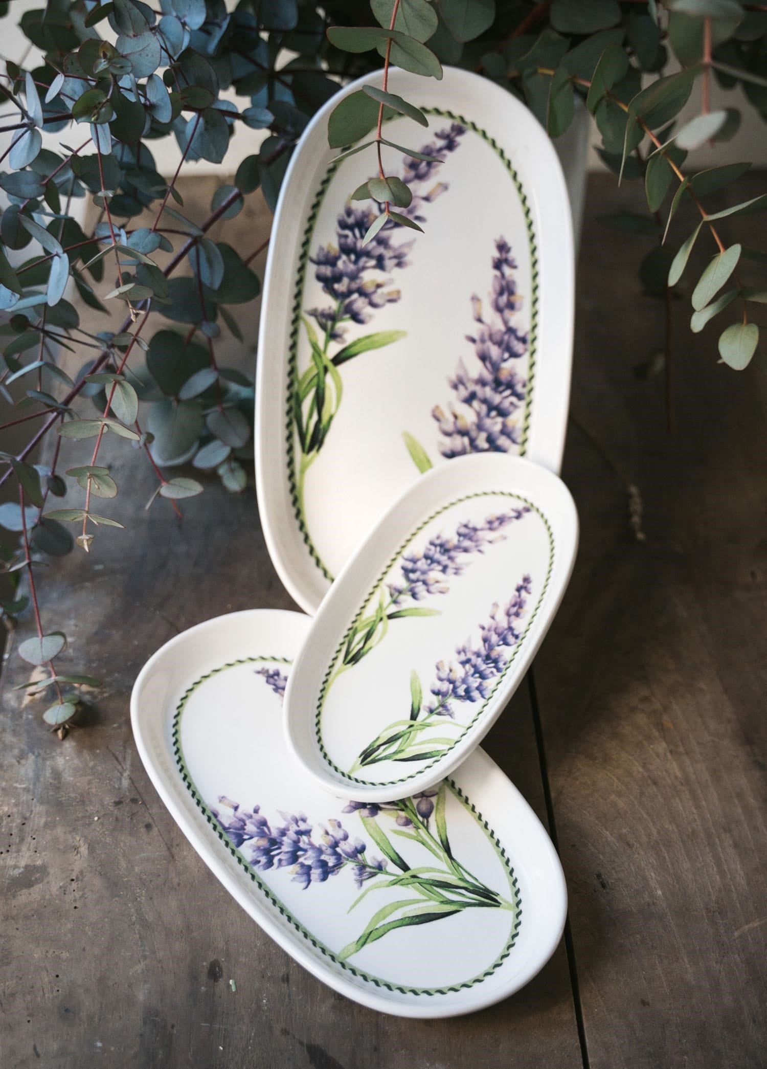 The Mia Provence Lavanta Oval Servis Tabağı 2li 23 cm