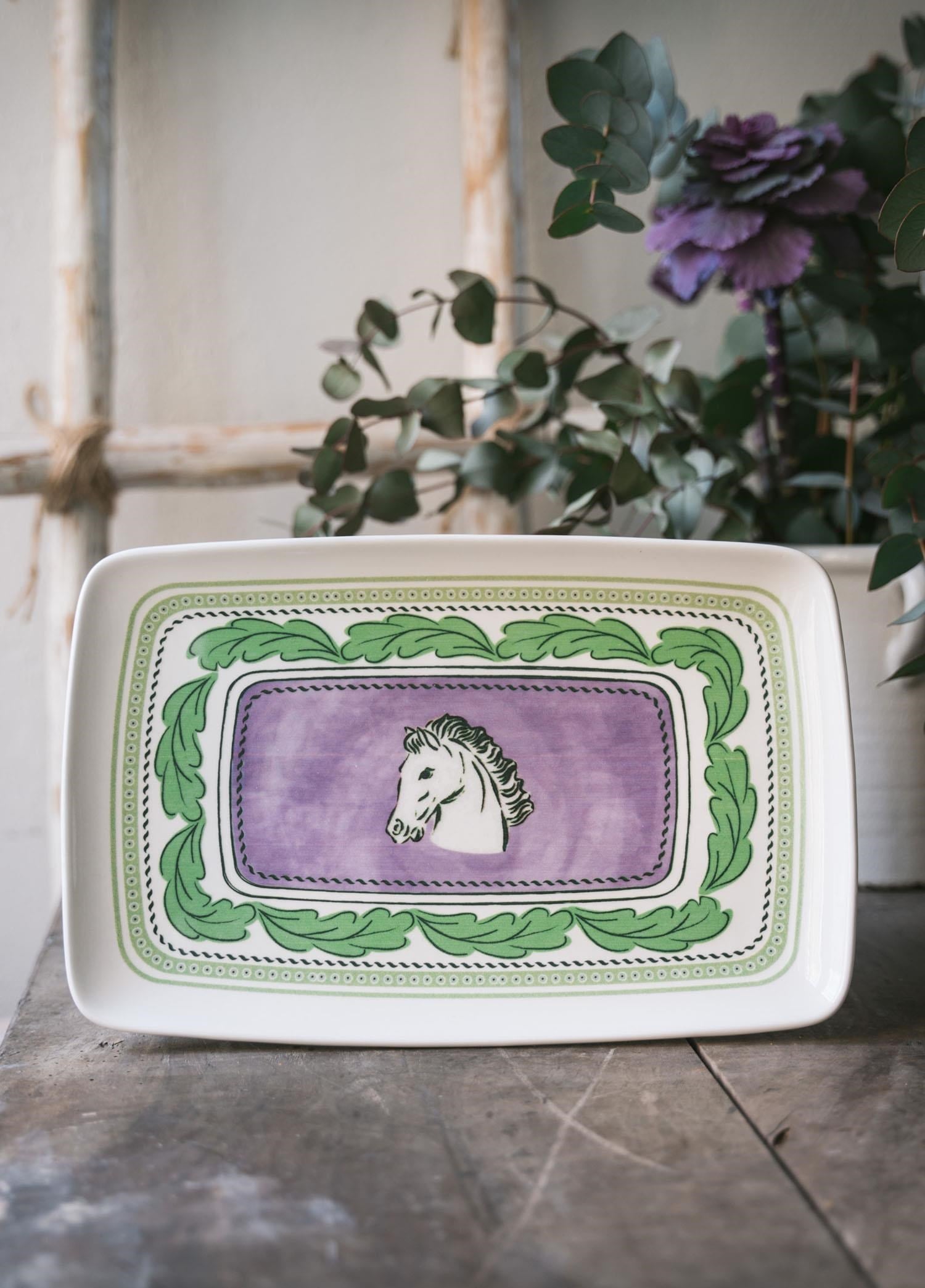 The Mia Provence Lavanta Dikdörtgen Servis Tabağı 31x20 cm
