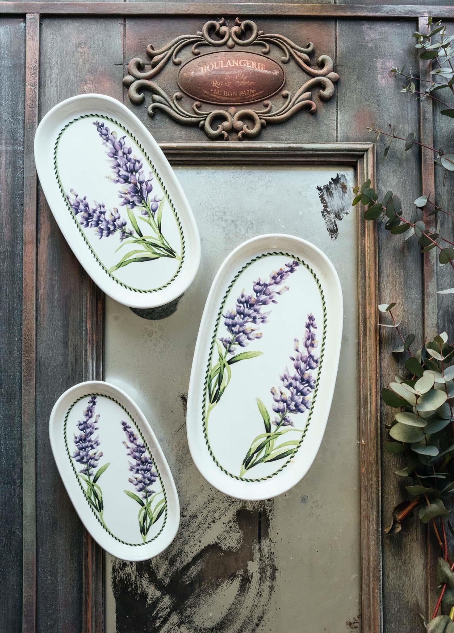The Mia Provence Lavanta Oval Servis Tabağı 2li 23 cm