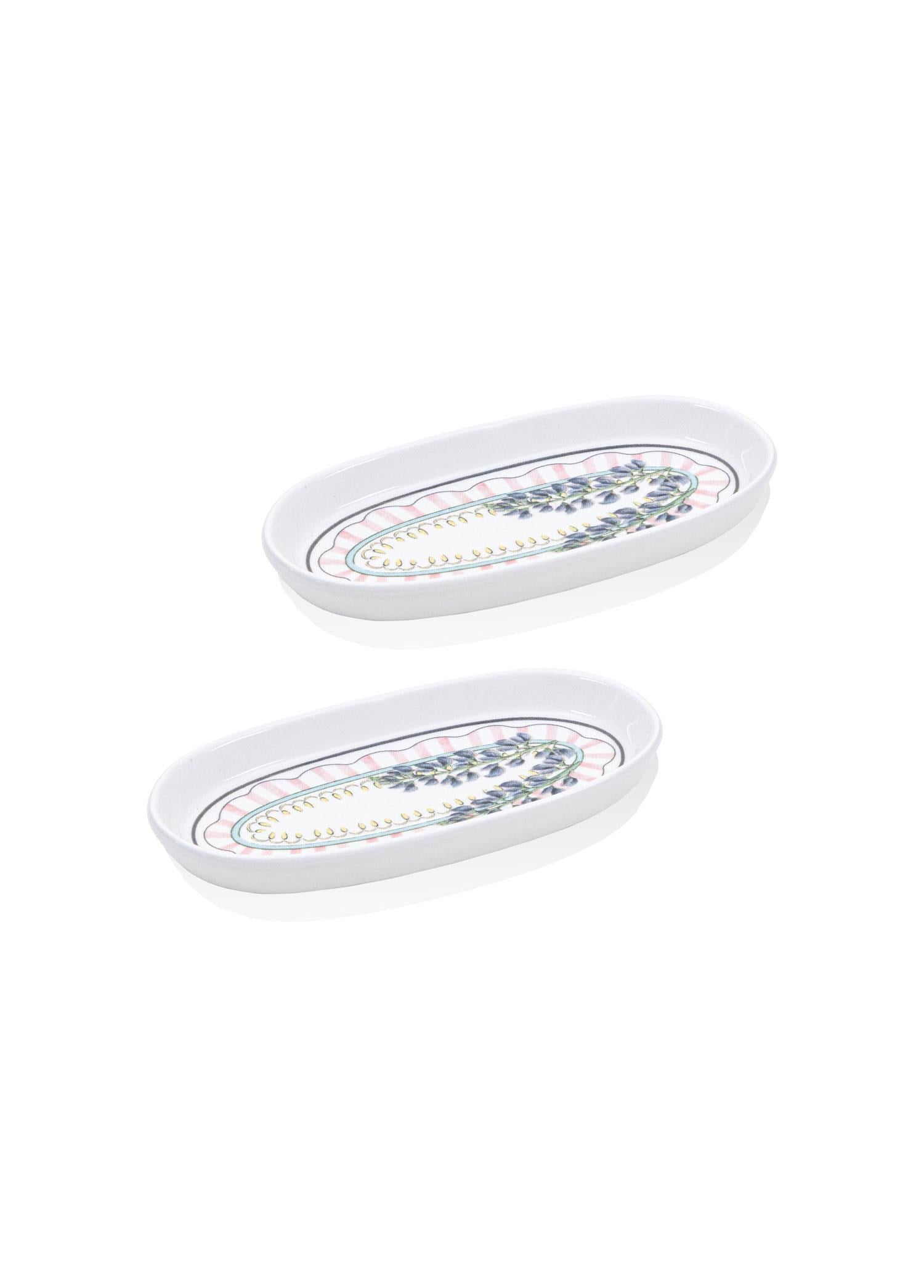 The Mia Spring Oval Servis Tabağı 2li 17 cm