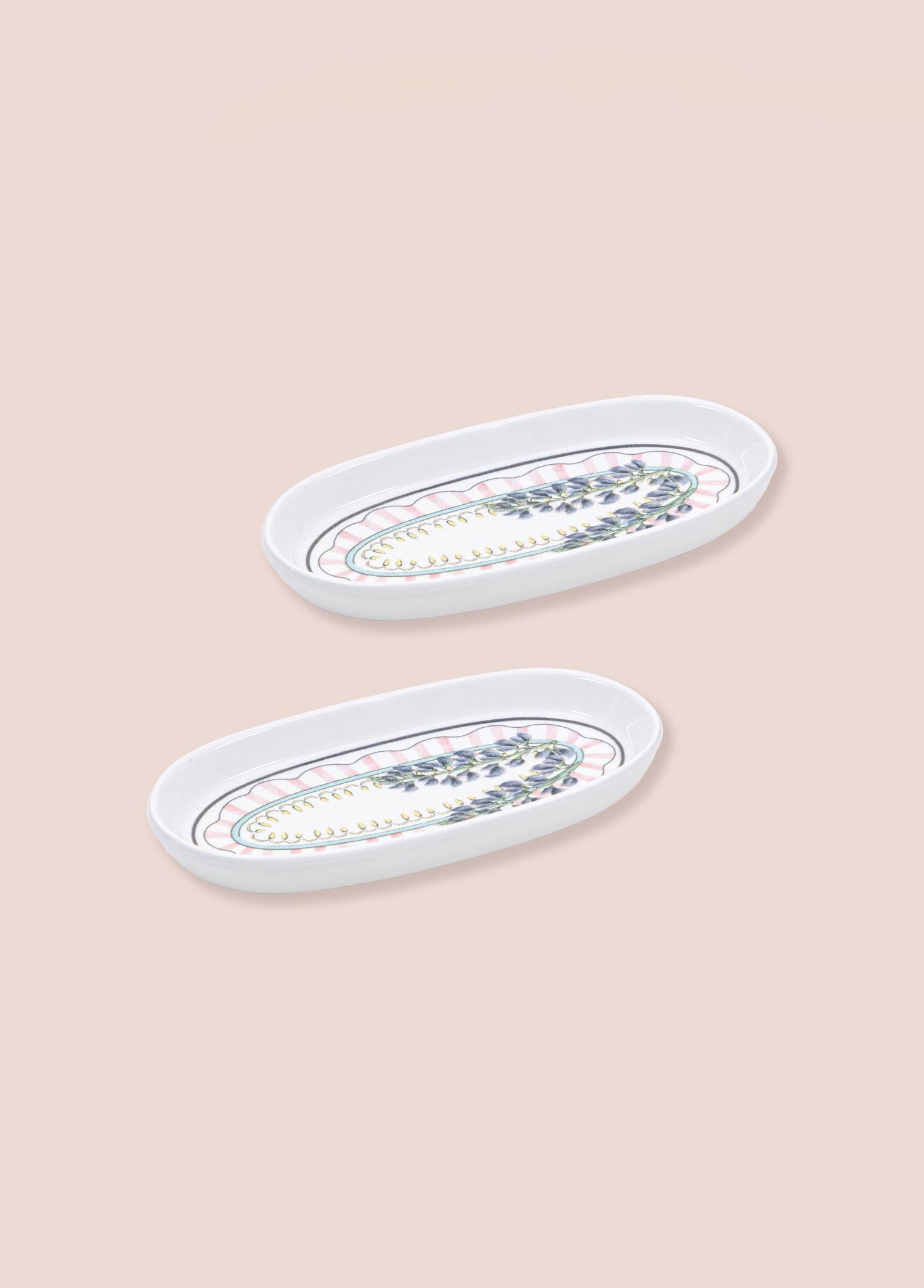 The Mia Spring Oval Servis Tabağı 2li 17 cm