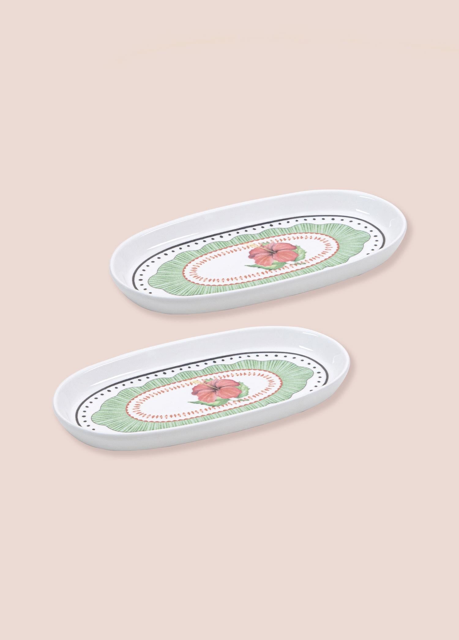 The Mia Spring Oval Servis Tabağı 2li Set 23 cm