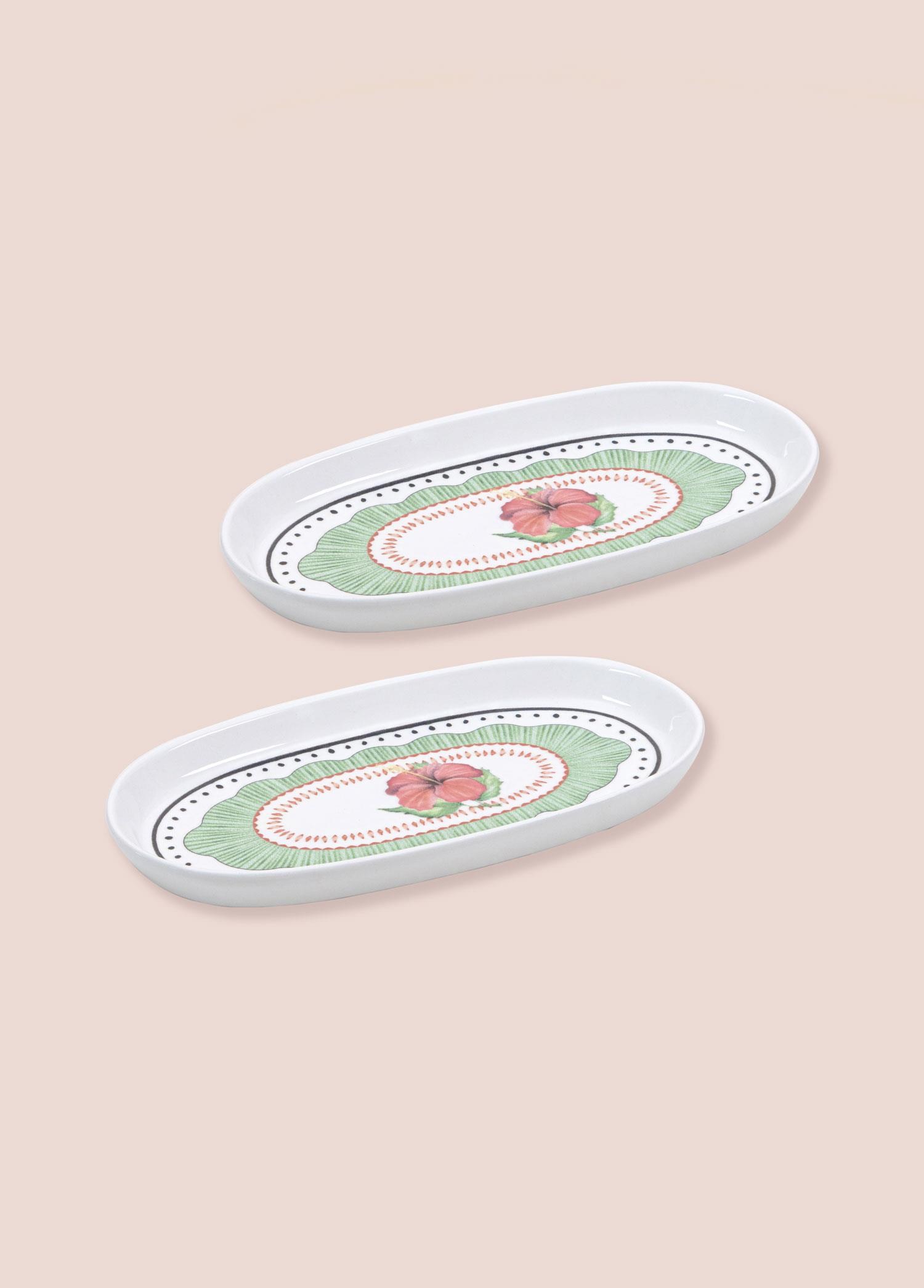 The Mia Spring Oval Servis Tabağı 2li Set 23 cm
