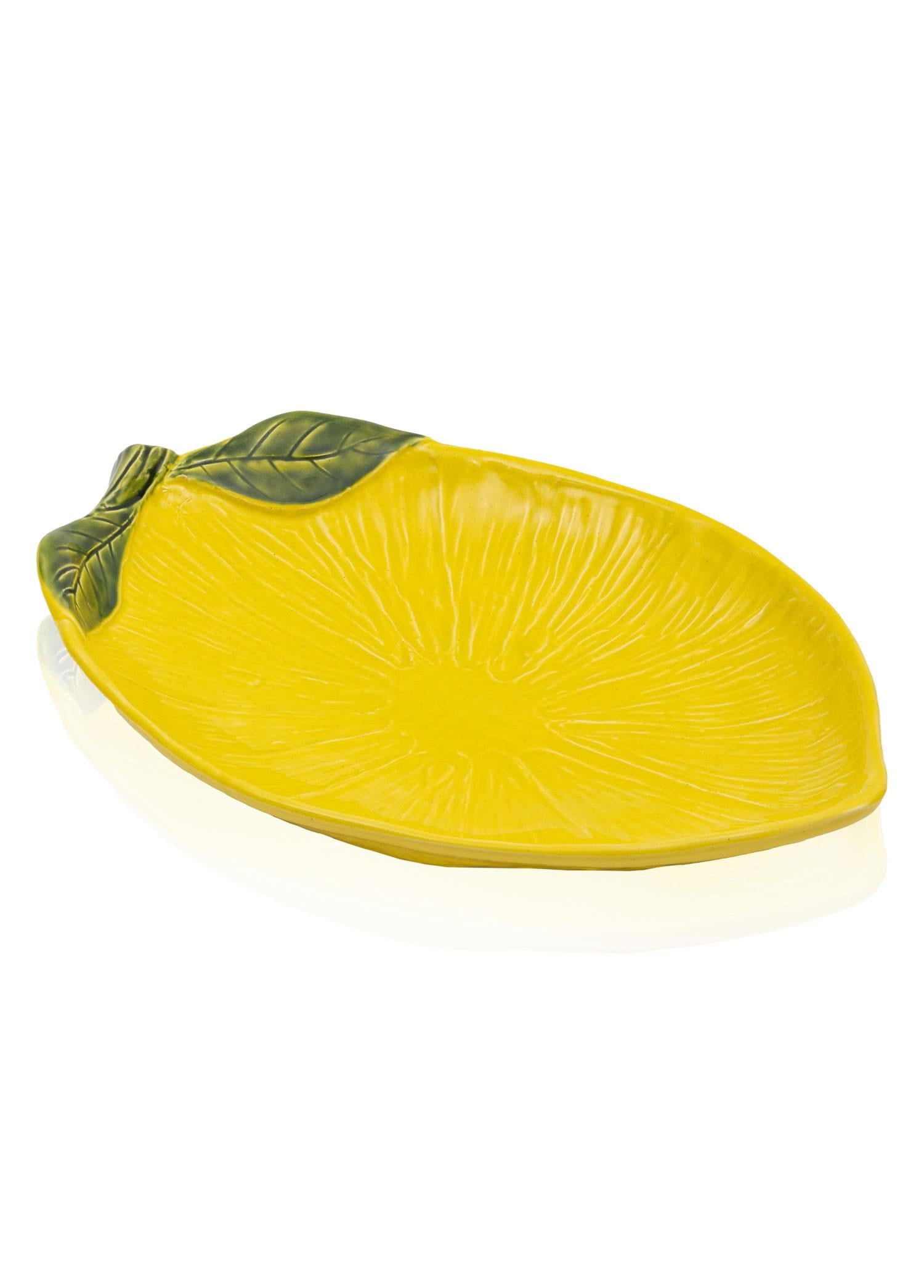 The Mia Artigiano Oval Sunum Tabağı Sarı 39 cm