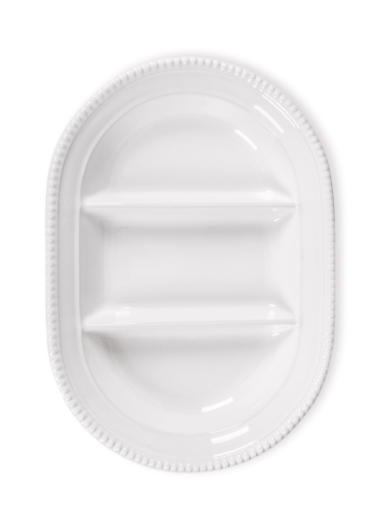 The Mia Grande Servis Tabağı 3 Bölmeli Beyaz 42 cm