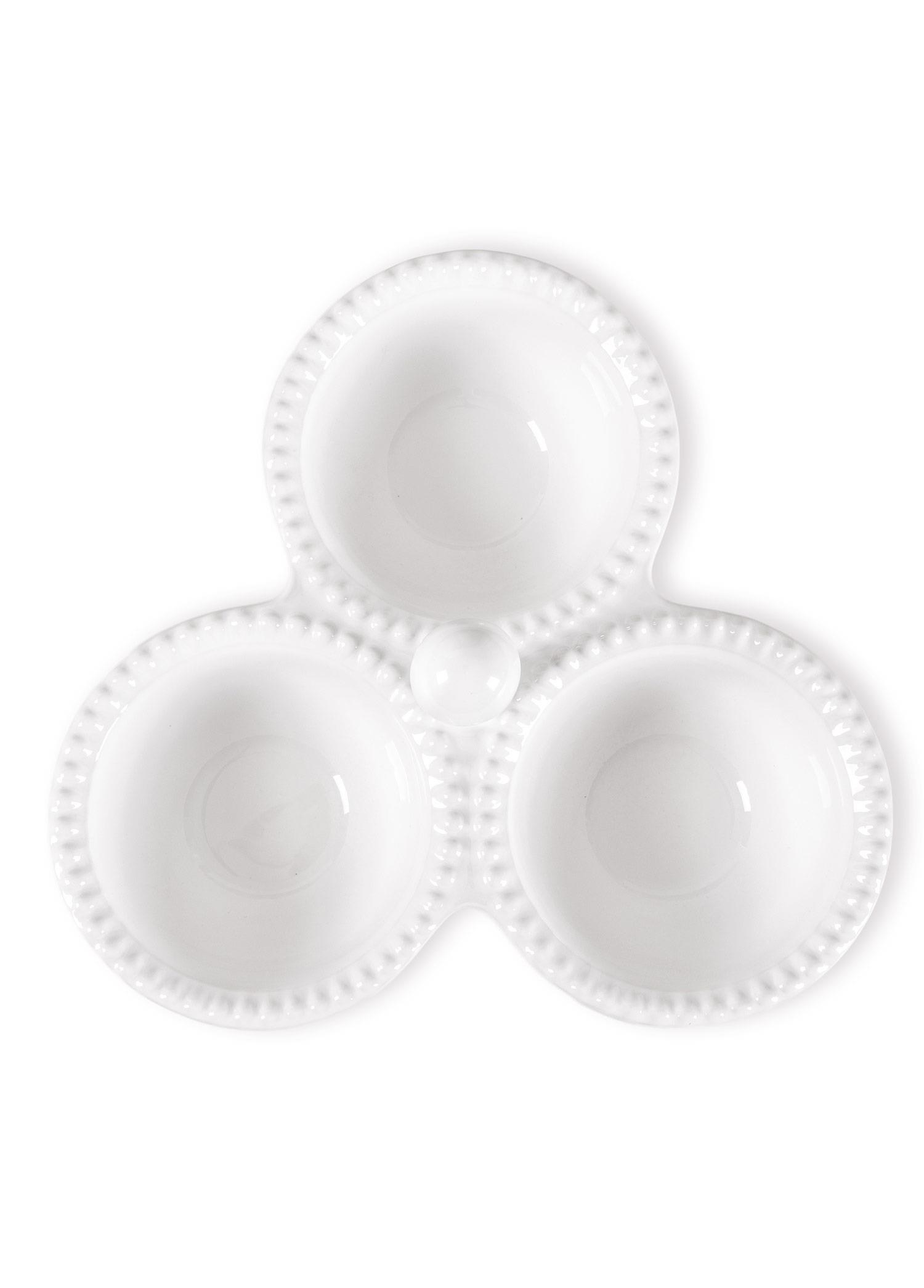 The Mia Grande Servis Tabağı Bölmeli Beyaz 24 cm