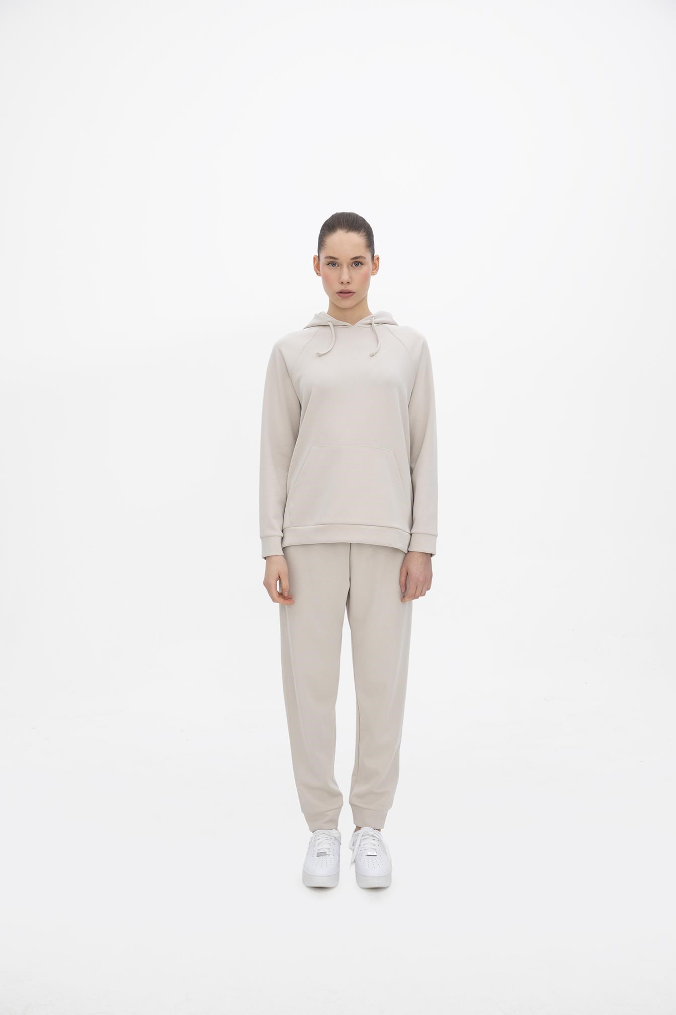 Oma Kapşonlu Cepli Sweat Cloud Dancer S