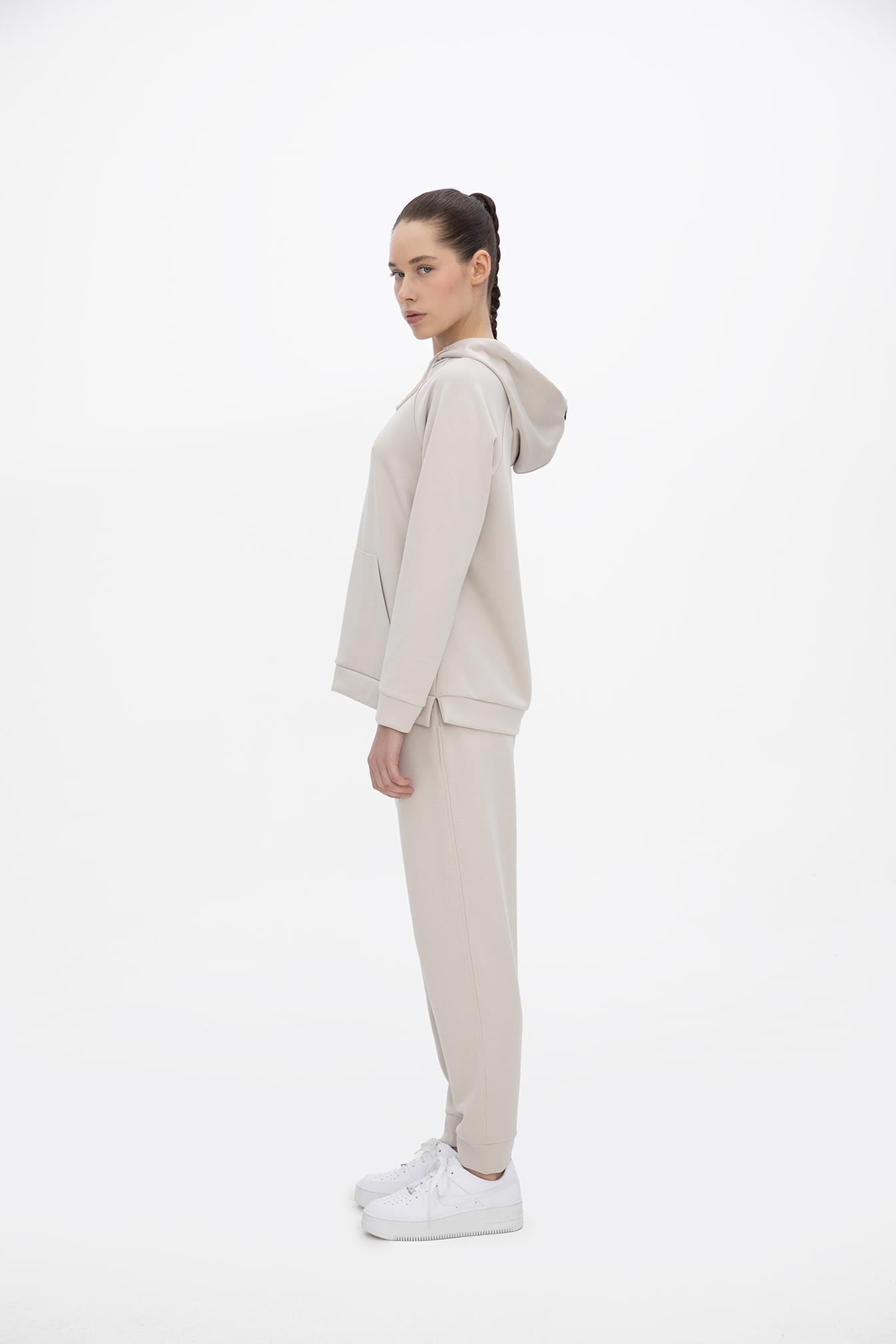 Oma Kapşonlu Cepli Sweat Cloud Dancer S