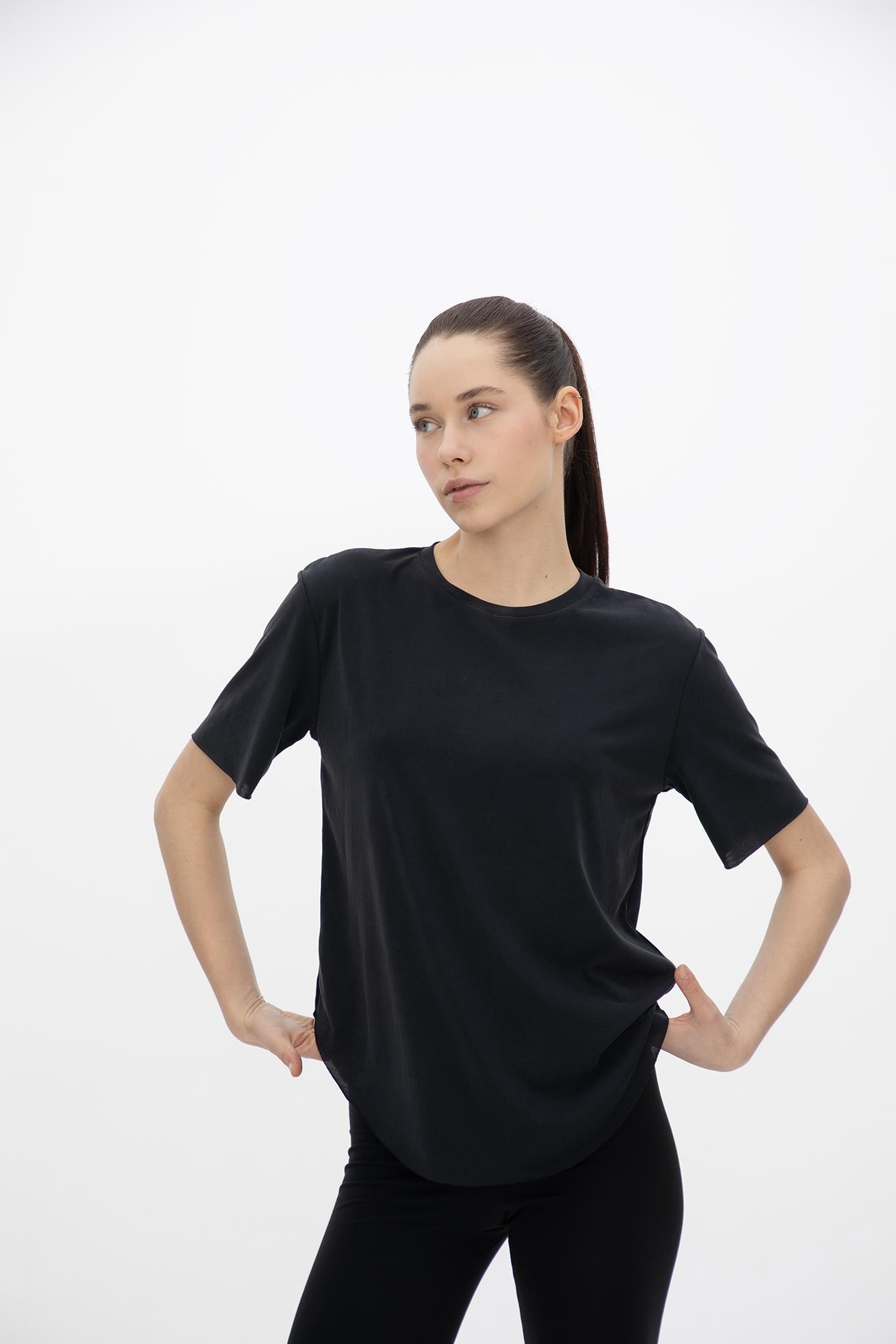 Oma Lazer Kesim T Shirt Jet Black S