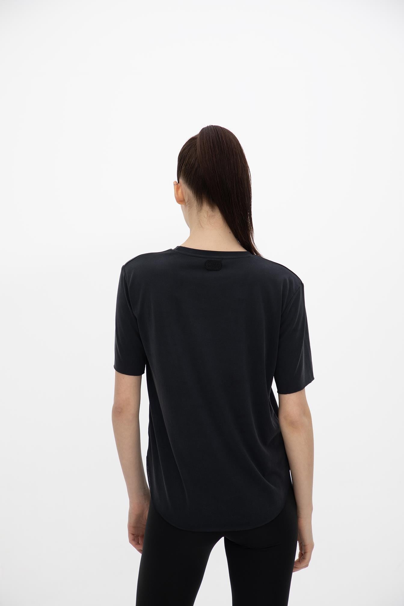 Oma Lazer Kesim T Shirt Jet Black L