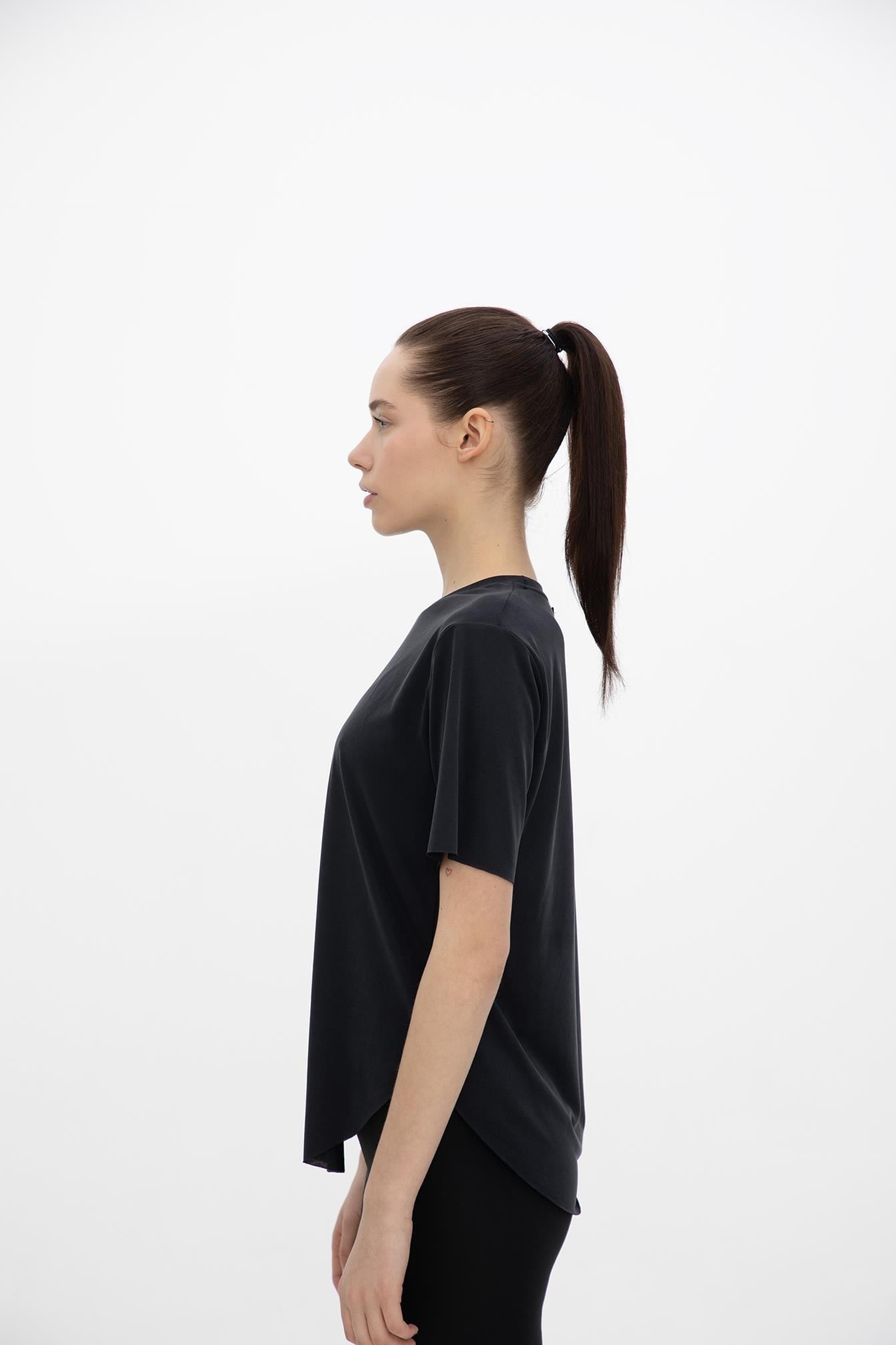 Oma Lazer Kesim T Shirt Jet Black S