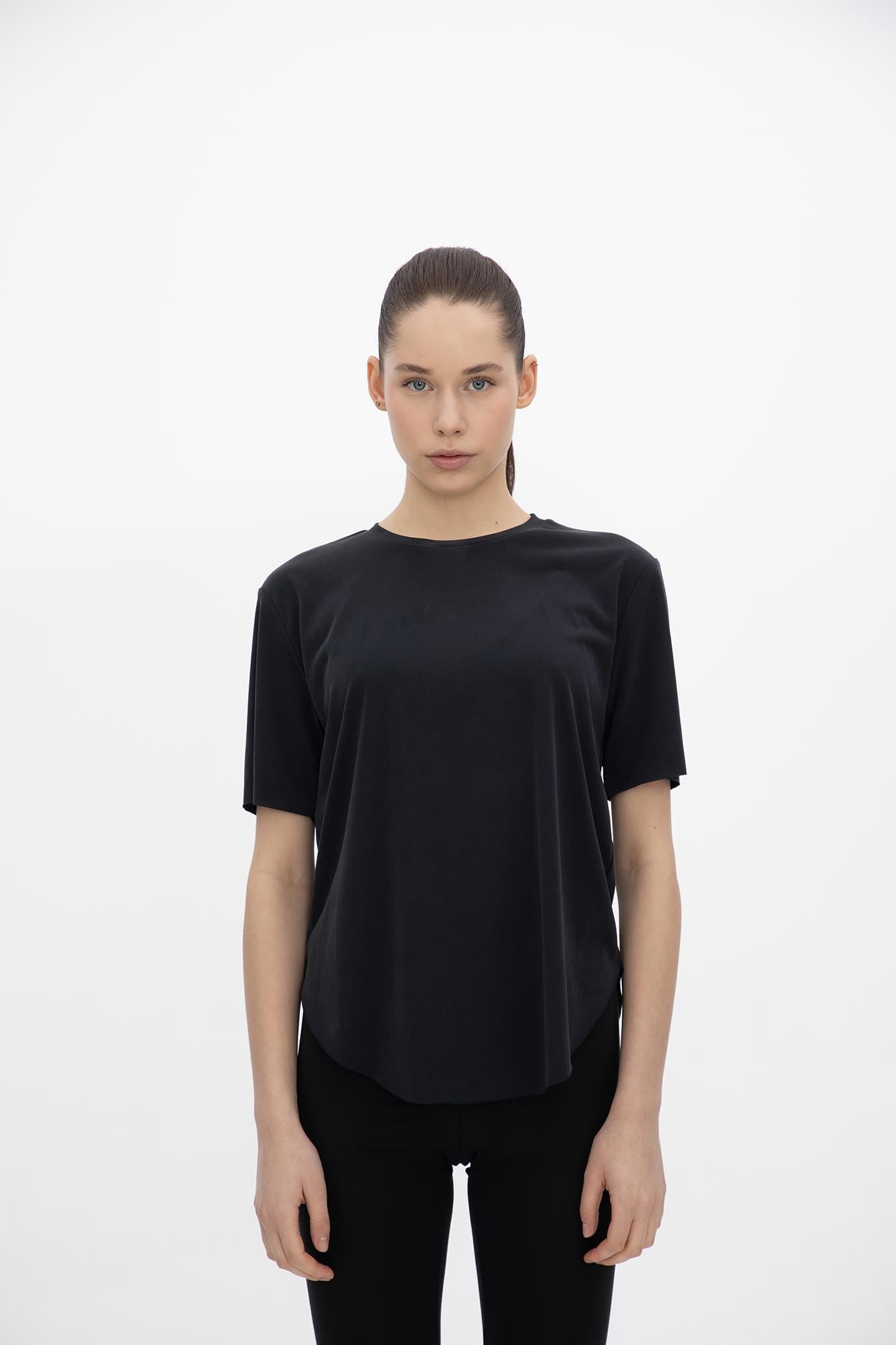 Oma Lazer Kesim T Shirt Jet Black L