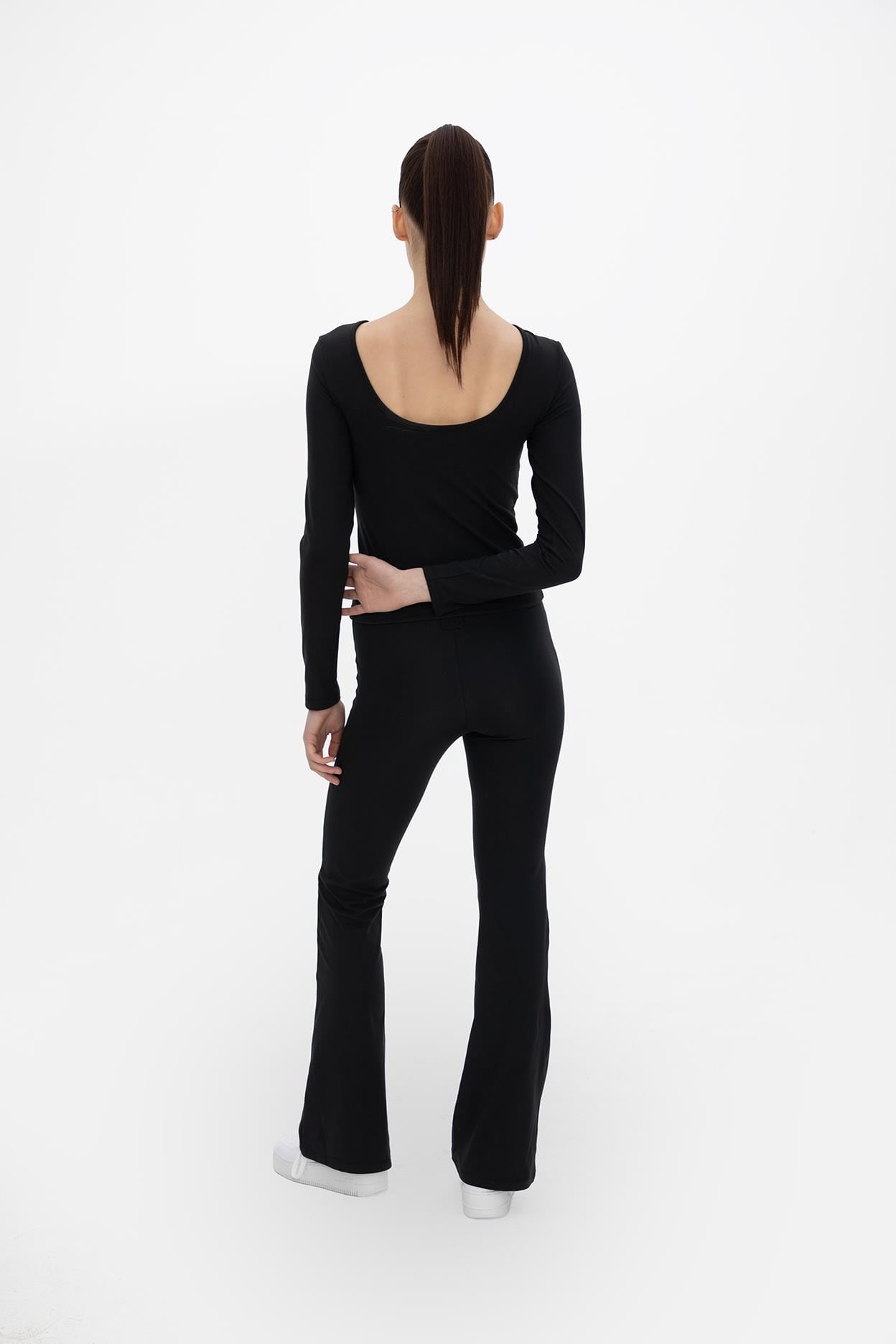 Oma Uzun Kollu Crop Jet Black L