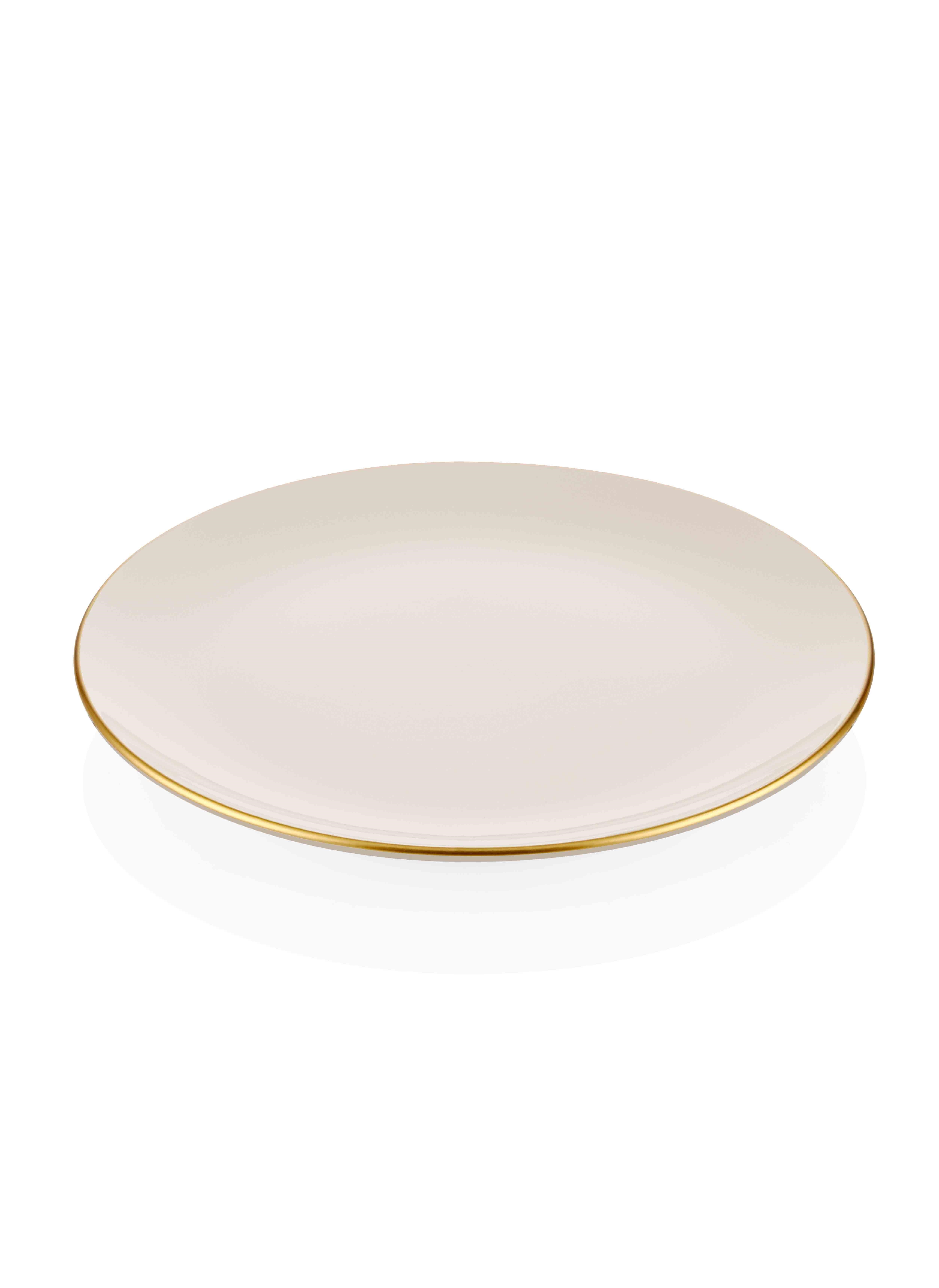 The Mia Basic Servis Tabağı 6 Lı Set Krem - 26cm