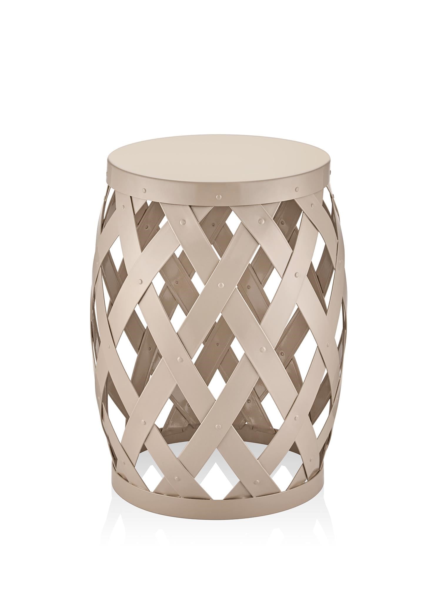 The Mia Prizma Tabure Yan Sehpa Karamel 50x35 cm