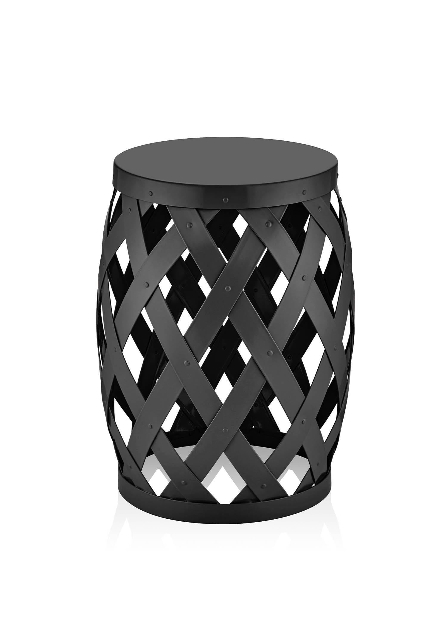 The Mia Prizma Tabure Yan Sehpa Siyah 50x35 cm