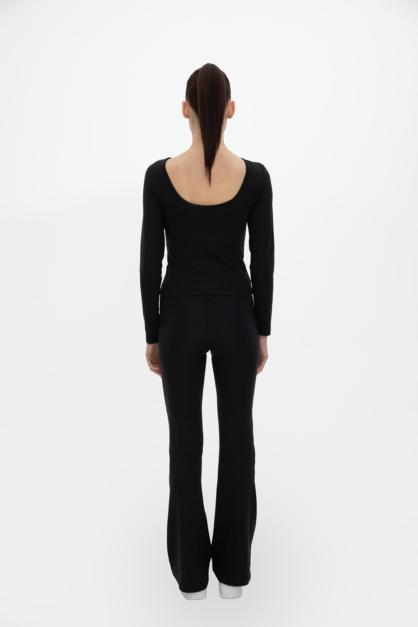 Oma Flare Paça Tayt Jet Black S