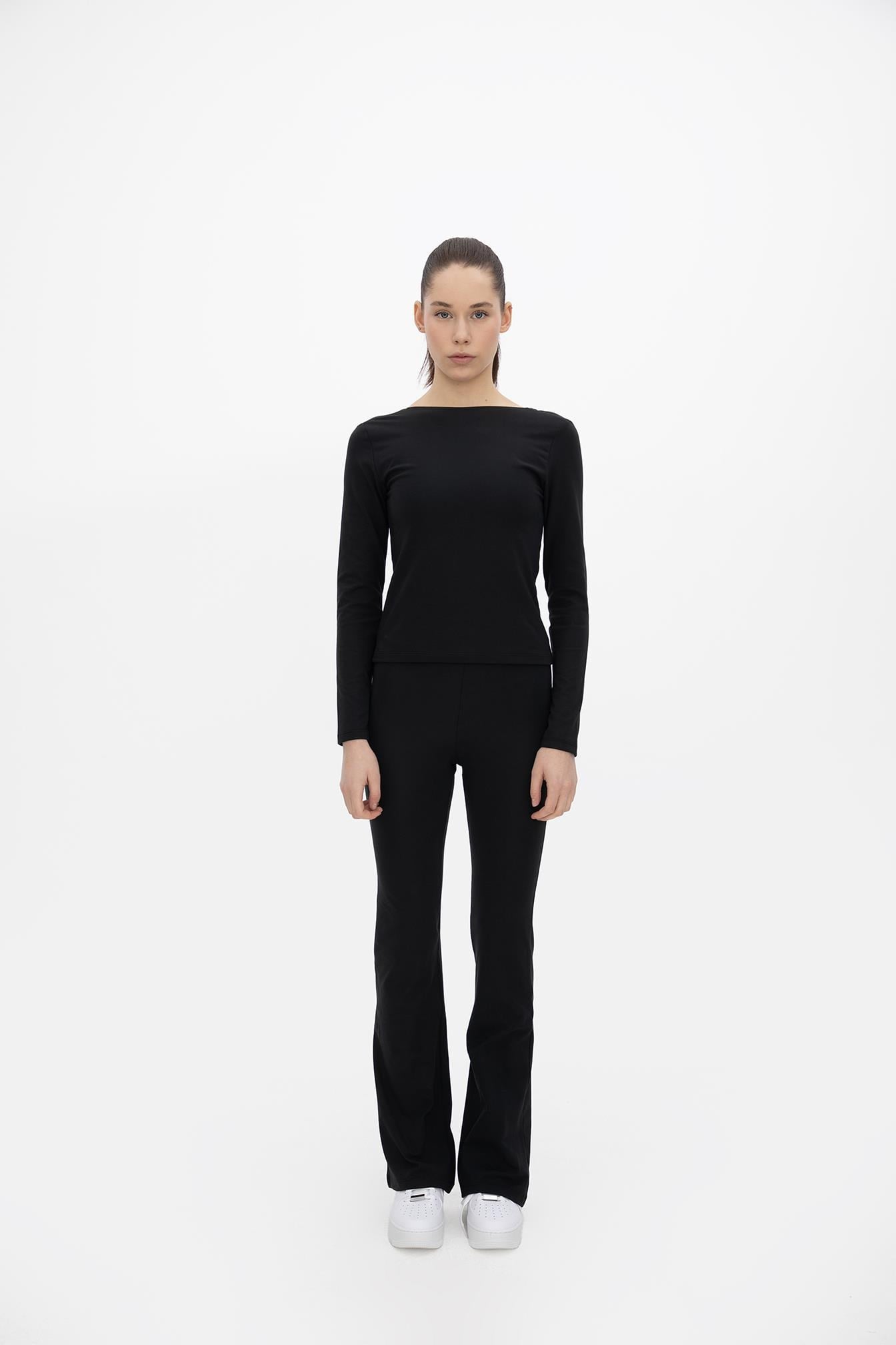 Oma Flare Paça Tayt Jet Black S