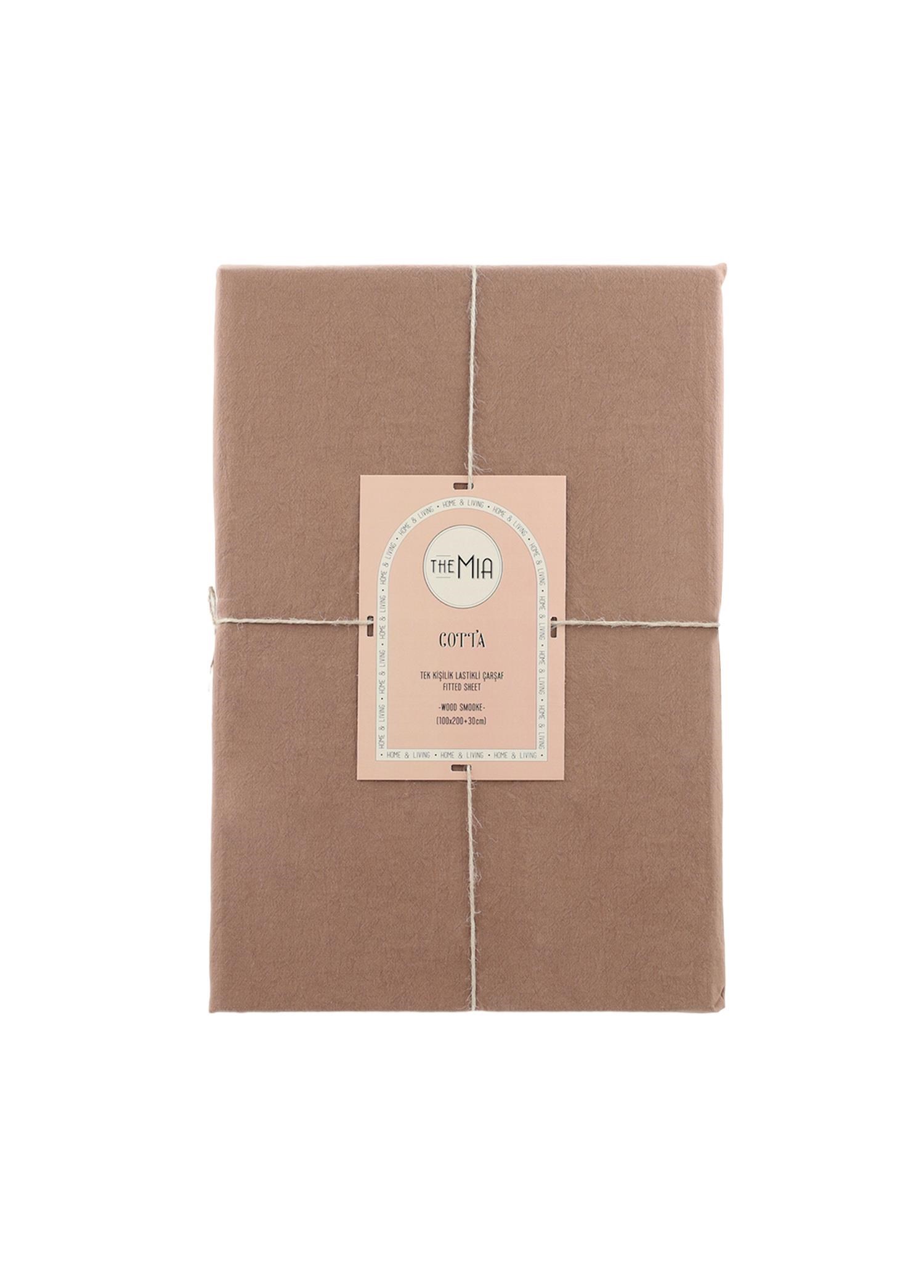 The Mia Cotta Wood Smooke Tek Kşl Lastikli Çarşaf 200x100