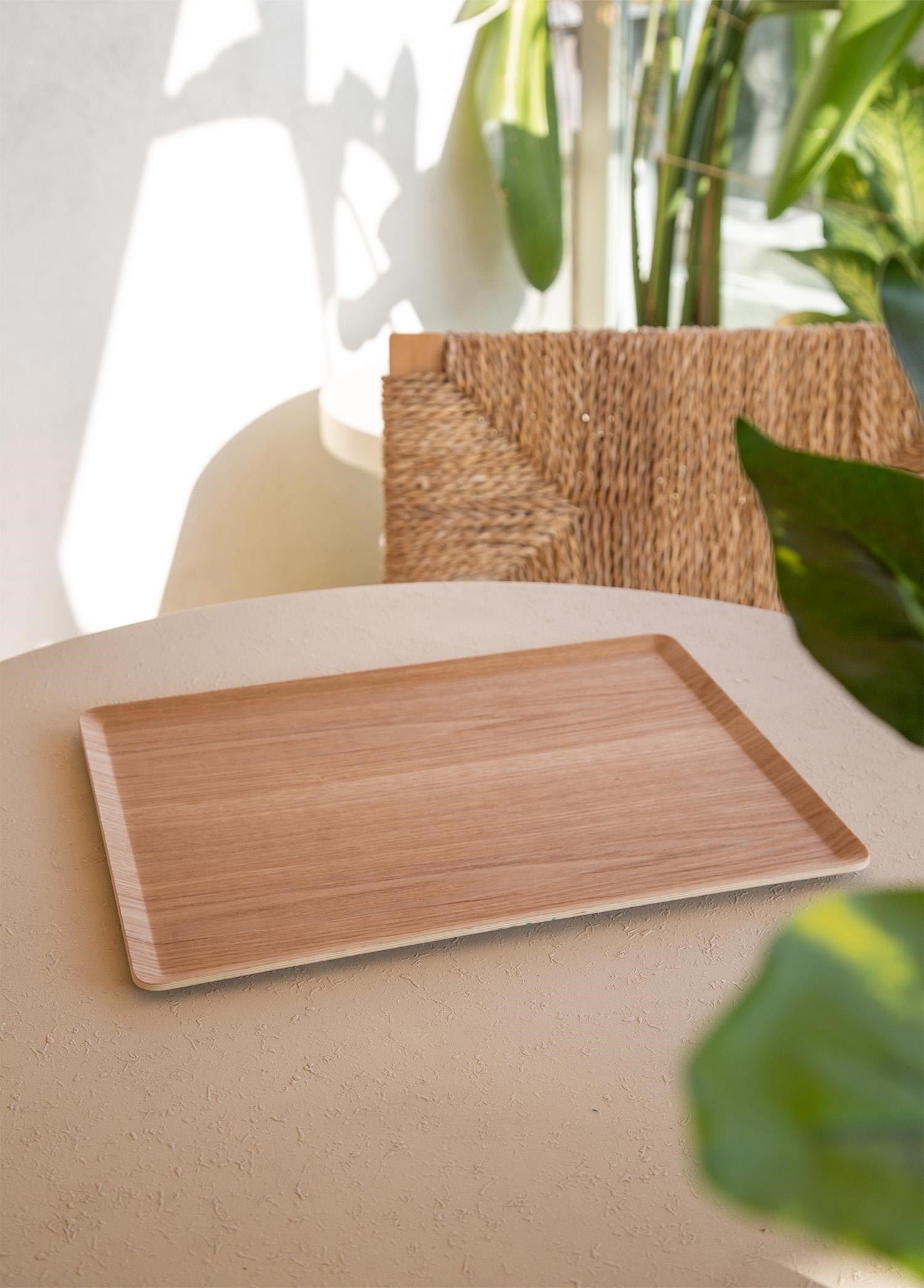 Tepsi The Mia Natura Kaydırmaz Ahşap Tepsi 36x28 cm