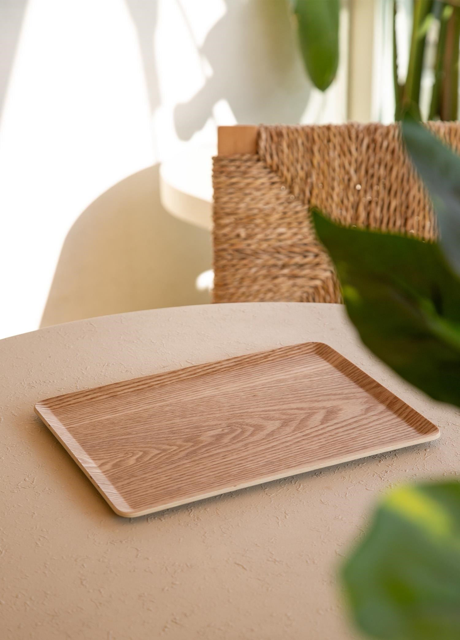 Tepsi The Mia Natura Kaydırmaz Ahşap Tepsi 27x20 cm