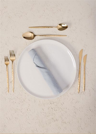 The Mia Shiny Çatal Kaşık Bıçak Takımı Gold 24 Parça